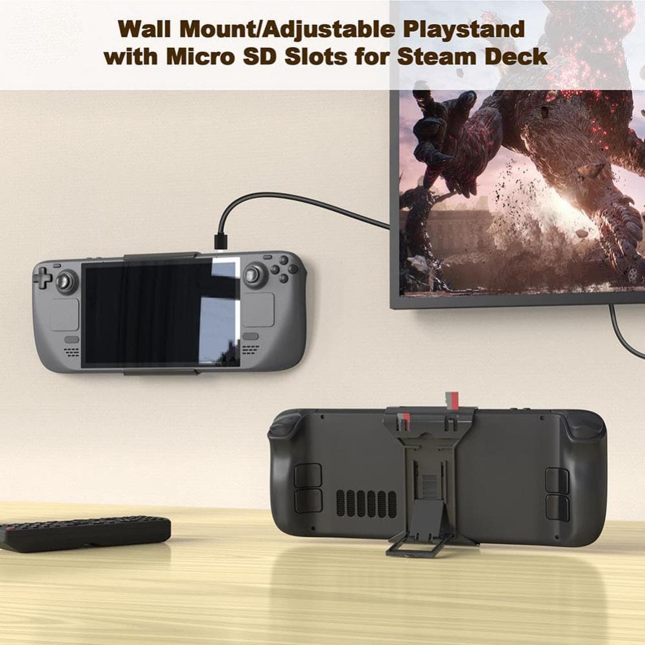 Game Console Holder Portable Desktop Bracket Non-Slip Console Host Bracket Wall Mounted Game Accessories for Steam Deck