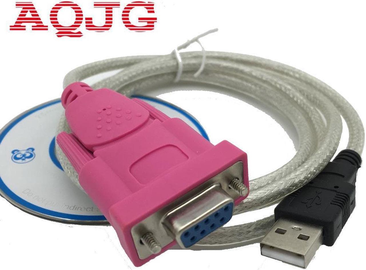 Usb Rs232 Female cable USB to DB9 female  serial port holes 9 holes COM Computer cable 1.5m with the CD driver  WhoesaleAQJG