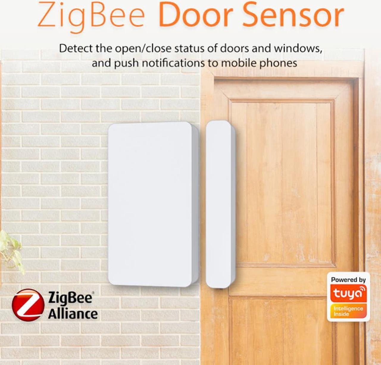 Tuya ZigBee Smart Door Window Sensor Powered 2.4GHz WiFi Door Open / Closed Detector Remote Control Security Protection