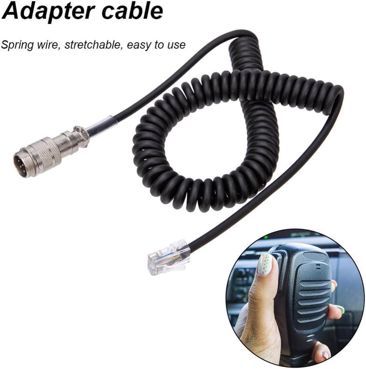 8 Pin Aviation Connector Spring Wire 8 Pin To RJ45 Speaker Cable Thick Thread Coiled Replacement for Yaesu FT450D/FT897D