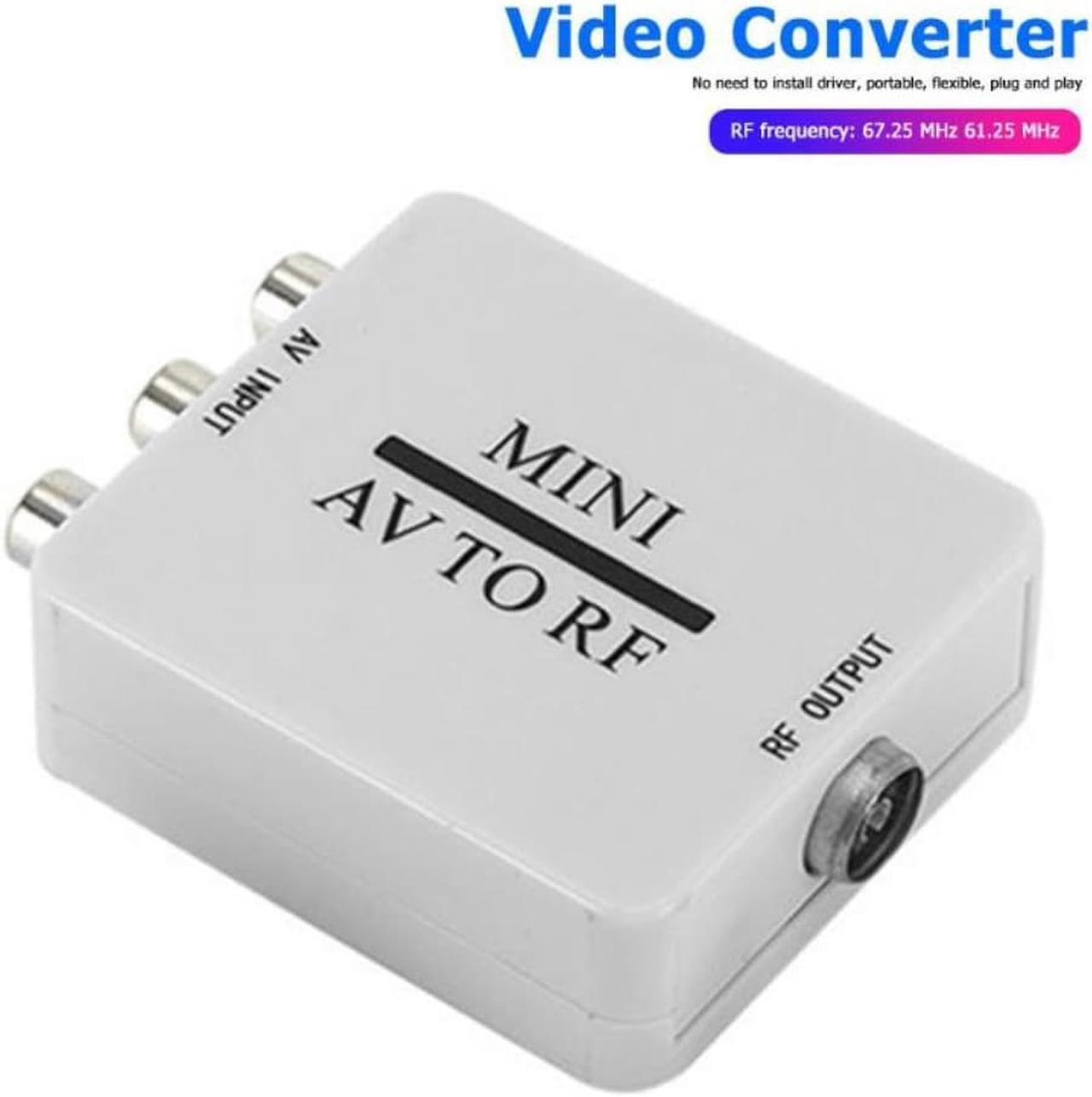 Mini RCA AV CVSB to RF Video Adapter Converter HD Video Converter Box 67.25/61.25MHz AV To RF Scaler TV Switcher