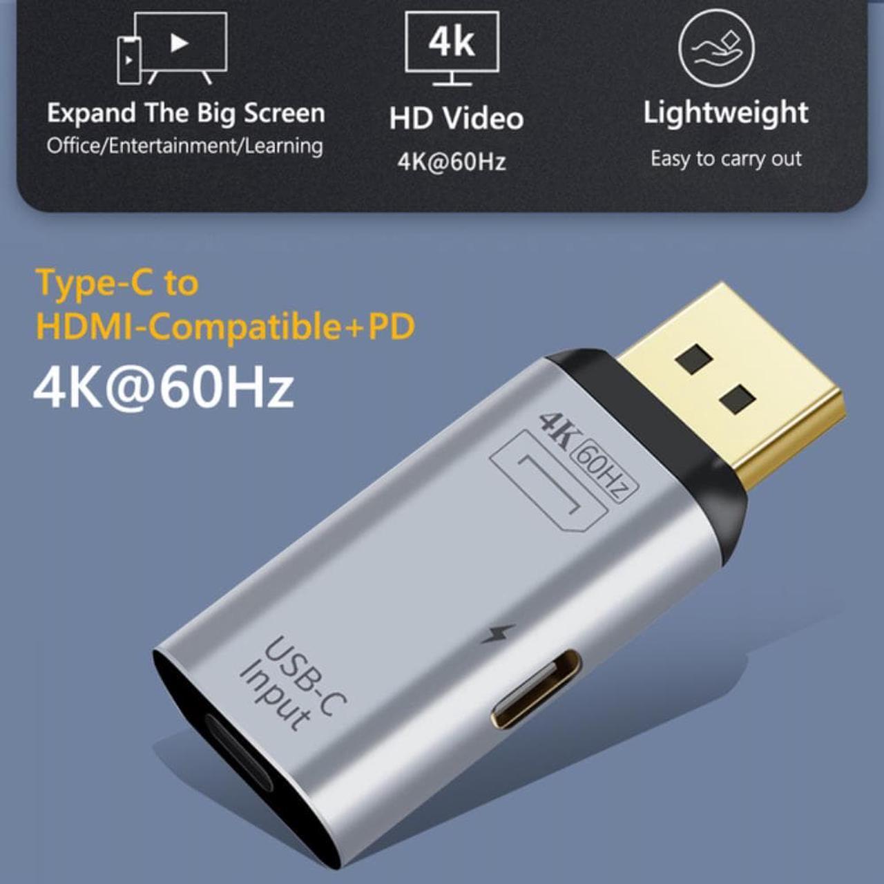 Type-C Female to HDMI-compatible DisplayPort Mini DP Male Adapter 4K 60Hz Video Converter for Windows Android Laptop