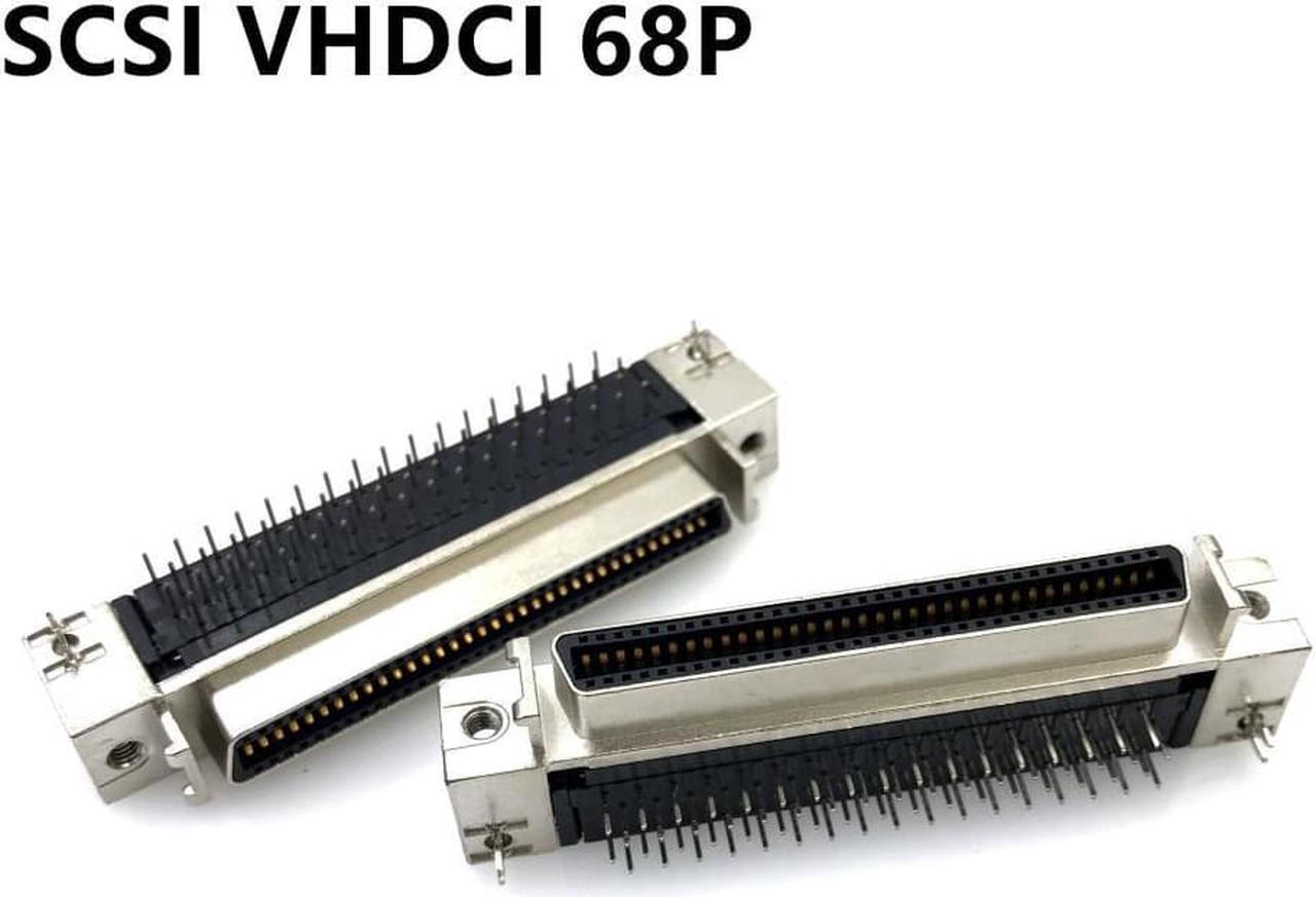 SCSI VHDCI68 VHDCI 68P V68 V.68 Single-layer Female Adapter 90 Degree Plug-in VHDCI 68P Female Connector