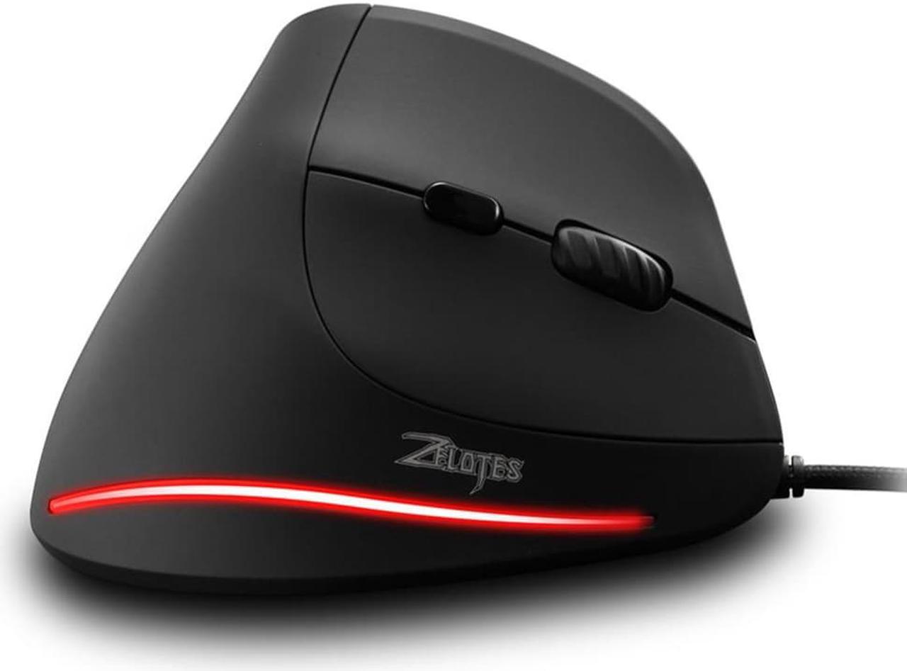 ZELOTES T20 Wired Vertical Rechargeable Ergonomic 3200 DPI USB Optical Mouse