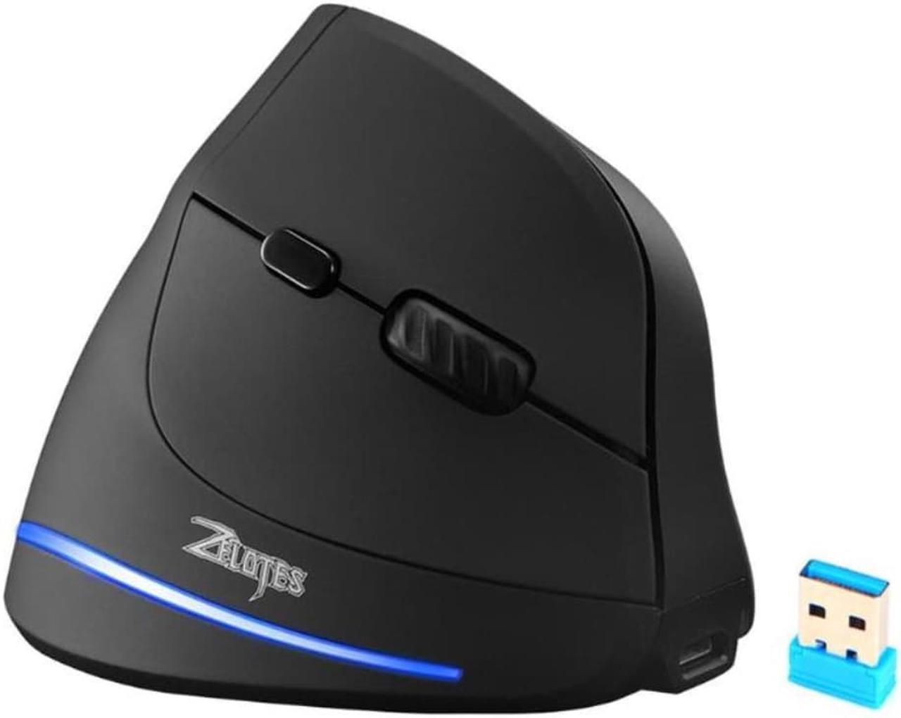 Main image of ZELOTES F-35 Wireless 2.4GHz Rechargeable Vertical Mice 6 Buttons 2400 DPI Adjustable Ergonomic Optical Gaming Computer Mouse