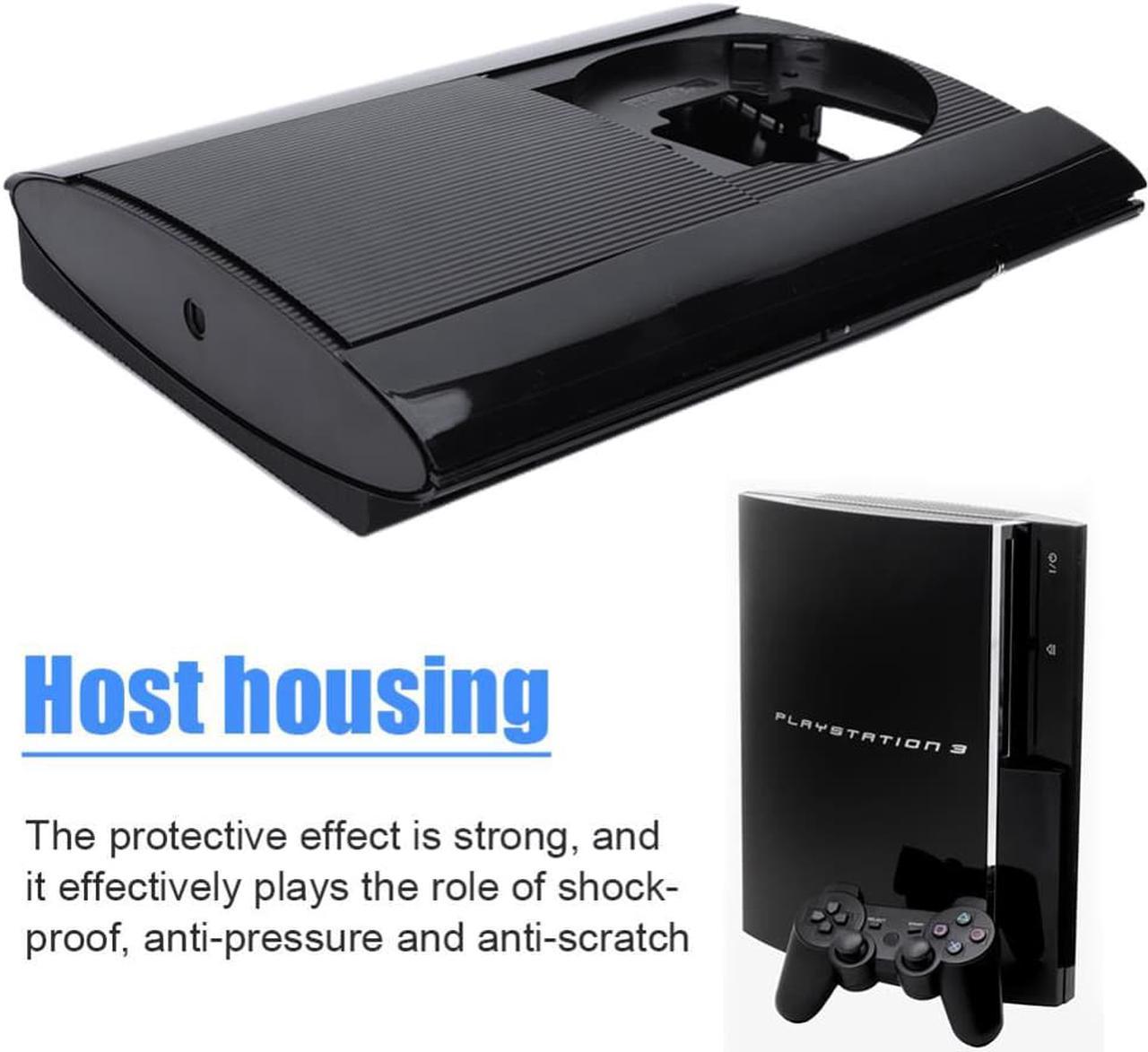 Complete Game Console Case Full Kit Replacement Housing Console Faceplate Cover Black with Screws for PS3 Super Slim 4K 4000