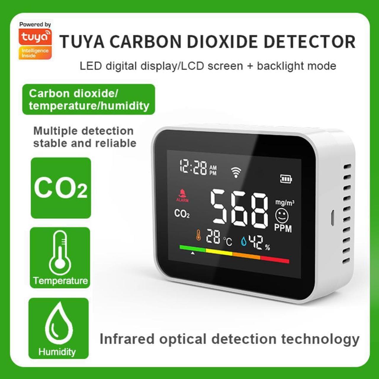 Smart Wi-Fi Carbon Dioxide Detector Temperature Humidity Sensor Carbon Dioxide Tester High Precision for Agricultural Greenhouse