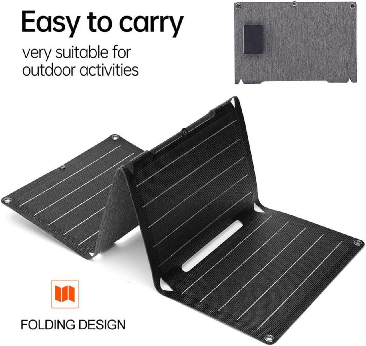 40W Outdoor Foldable Solar Panels 18V/USB3.0 5V/Type-C Folding Solar Panels Lightweight Scratchproof for Tourism Camping Hiking