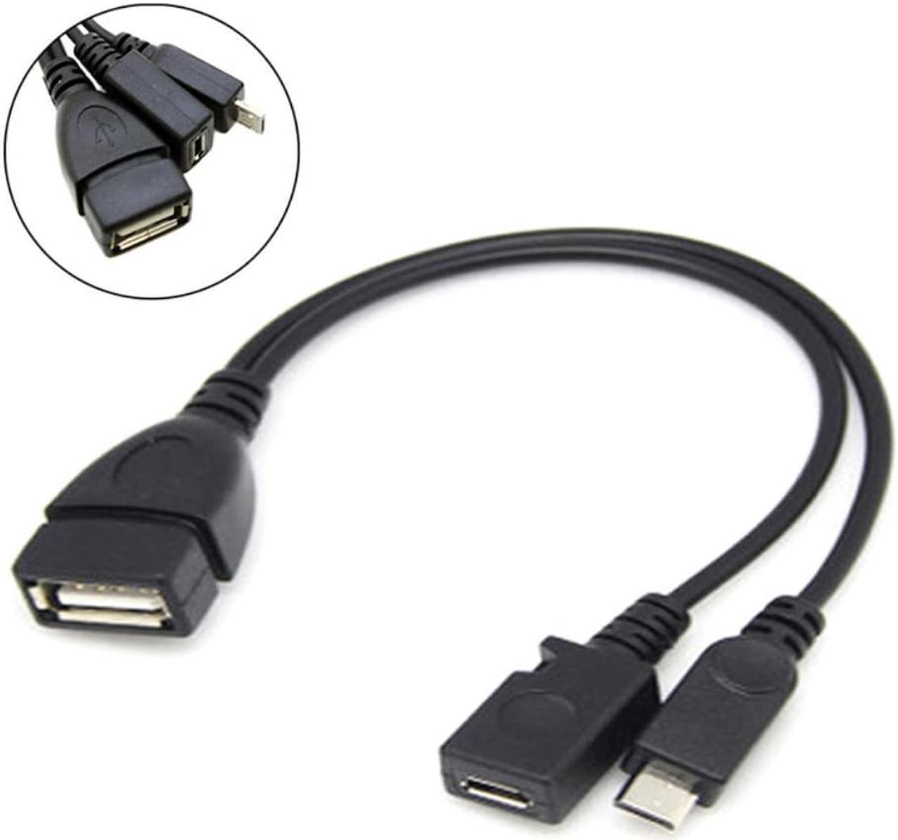 1Pcs Usb One cent two Port Adapter OTG Cable For Mobile Tablet External Power Supply