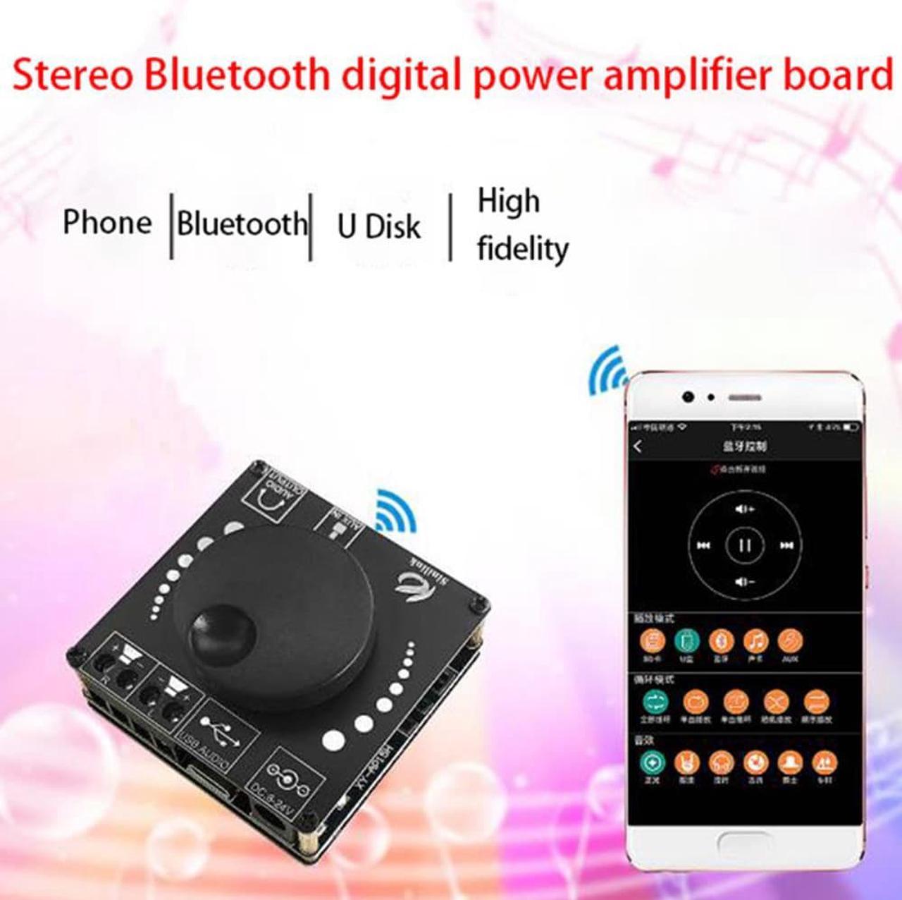 Bluetooth-Compatible Digital XY-AP15H Audio Power Amplifier Class 10W~200W HiFi Stereo USB/AUX Sound Card App AMP