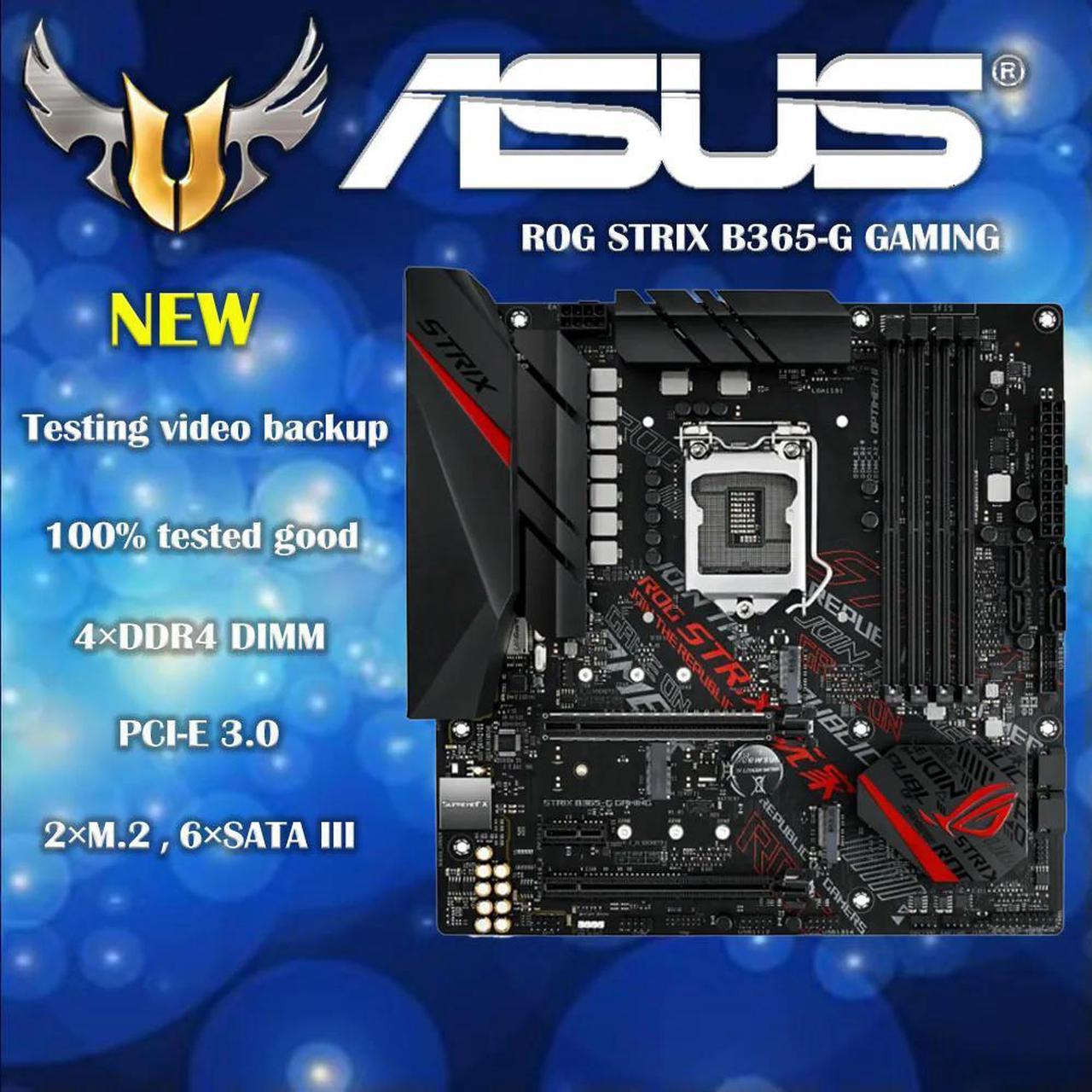 ROG STRIX B365-G GAMING Motherboard LGA-1151 B365 mATX Dual M.2, HDMI, DVI, SATA 6 Gbps  Gaming Motherboard