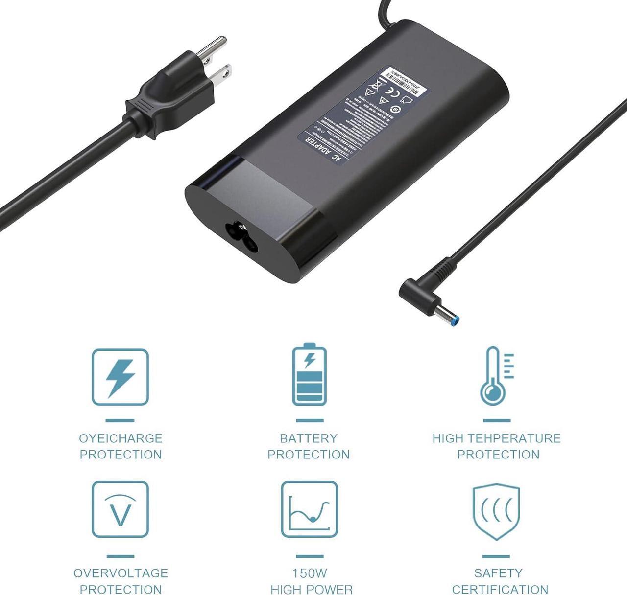 Alt view image 4 of 7 - HotTopStar 150W 19.5V 7.7A AC Power Adapter Compatible for HP 15/17 OMEN Series Laptop, HP ZBook 15 G3 G4 G5 G6, HP Pavilion Gaming 15 17 Laptop Charger TPN-CA11 TPN-DA09 776620-001 TPN-DA03