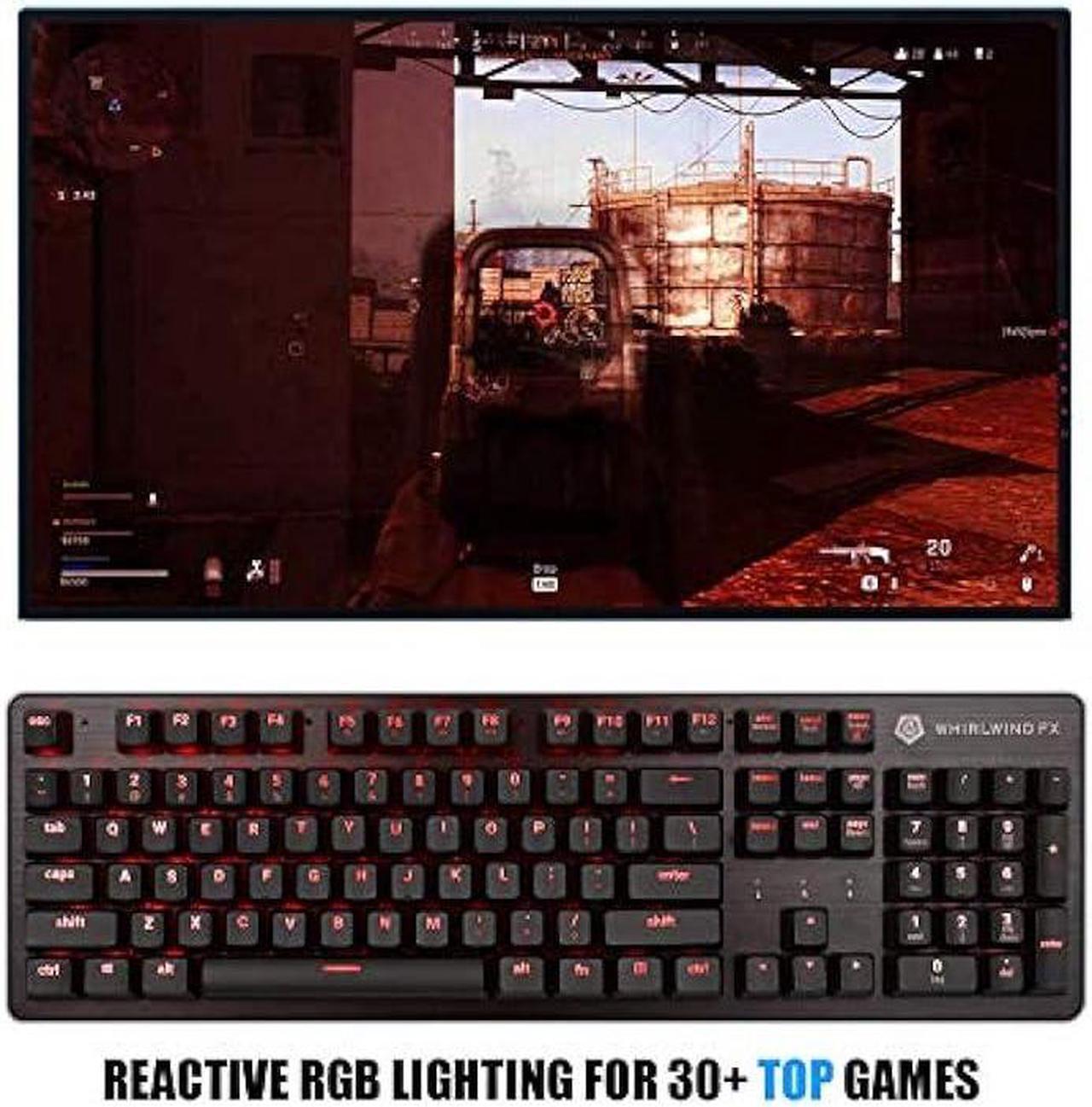 Alt view image 2 of 6 - Whirlwind FX Element V2 Gaming Keyboard: Interactive and Customizable Lighting  Immersive, Reactive RGB Experience (Red Linear)