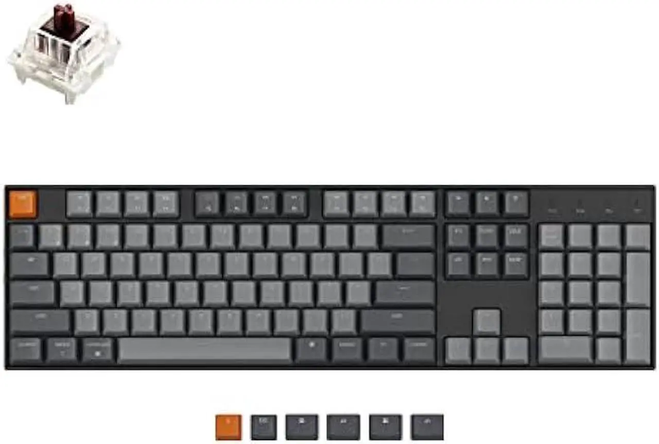 Main image of Keychron K10 Full Size Layout Bluetooth Wireless/USB Wired Mechanical Gaming Keyboard for Mac with Gateron G Pro Brown Switch/Multitasking/RGB Backlight 104 Keys Computer Keyboard for Windows Laptop
