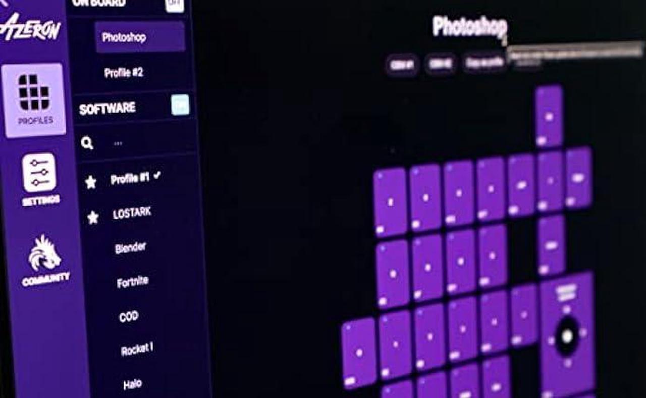 Alt view image 4 of 5 - AZERON Cyborg Compact Gaming Keypad  Programmable One-Handed Gaming Keyboard for PC Gaming with Analog Thumbstick and 29 Programmable Keys  3D Printed Keypad for Righties (Black)