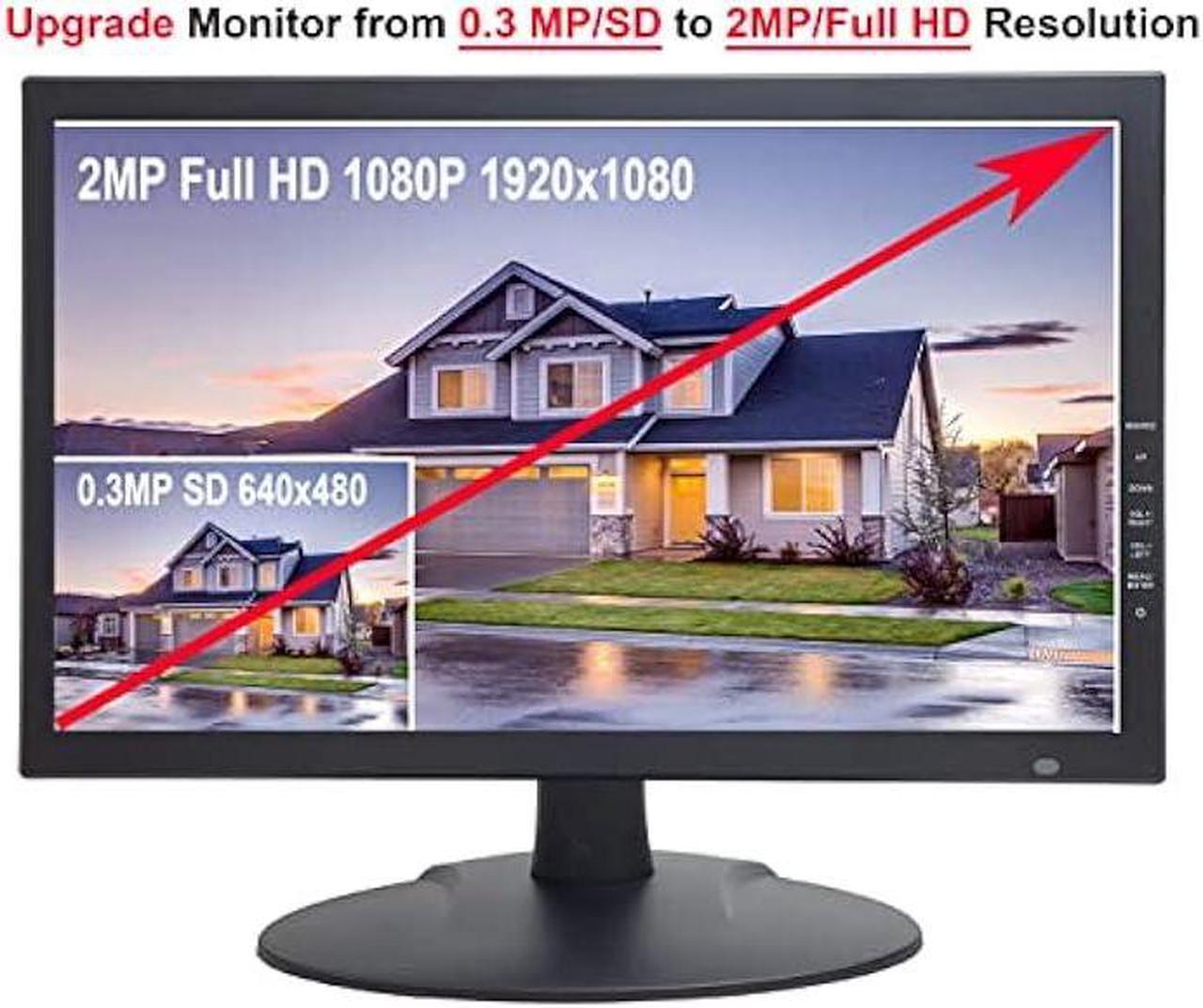 Alt view image 5 of 7 - 1stPV 18.5 16:9 Wide Screen Security Monitor with HDMI VGA & BNC Inputs and BNC Output Audio Video Display Built-in Speakers, Work with Analog Security Cameras Directly in Addition to DVR/NVR & PC