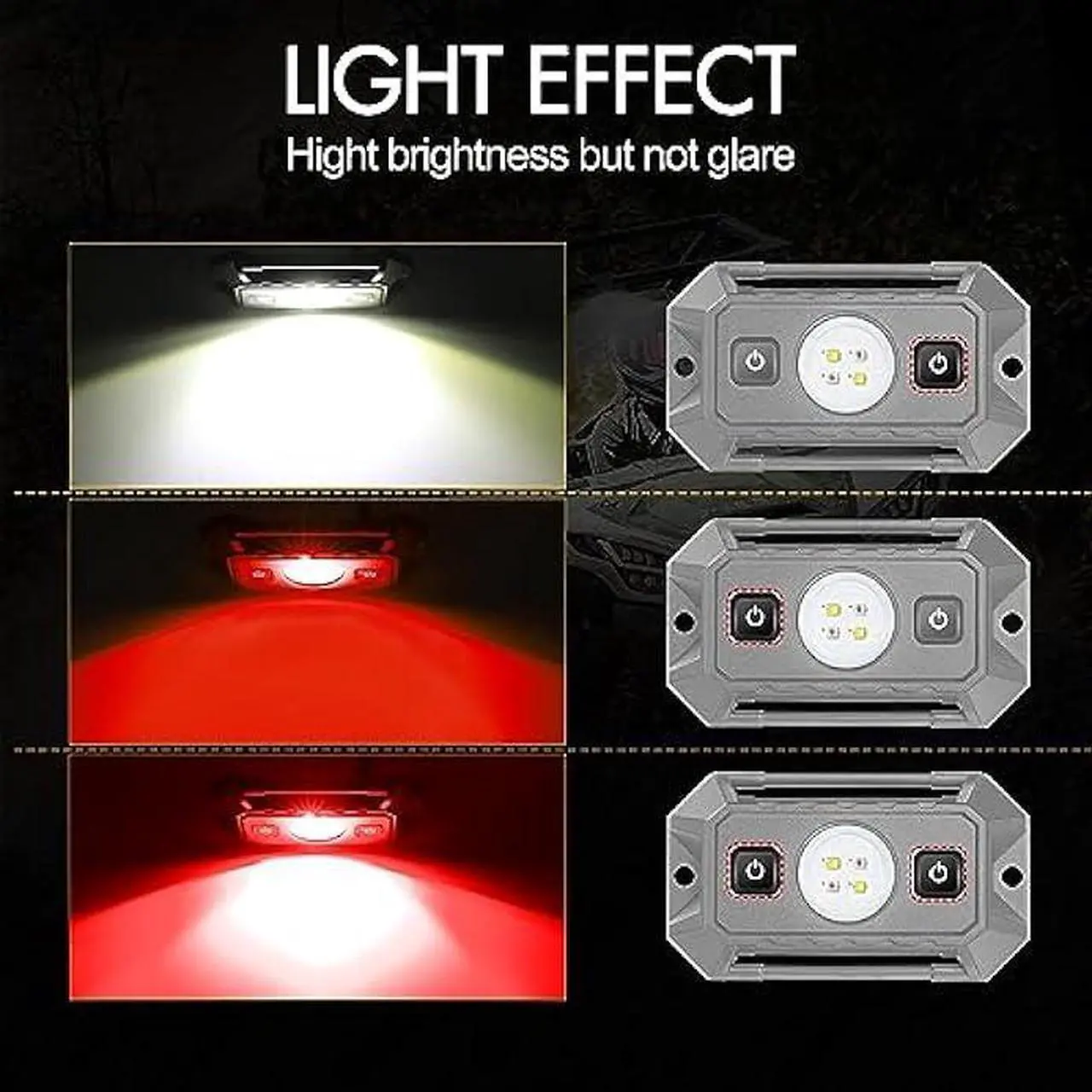 Alt view image 2 of 7 - UTV Dome Light, Rfroad lighting 12v Universal Roll Bar Mount Led Light UTV Interior Dome Light Utility Roll Cage Dome Light Map Light For UTV ATV Polaris RZR Can-Am Truck Golf Cart SXS Cab - White/Red
