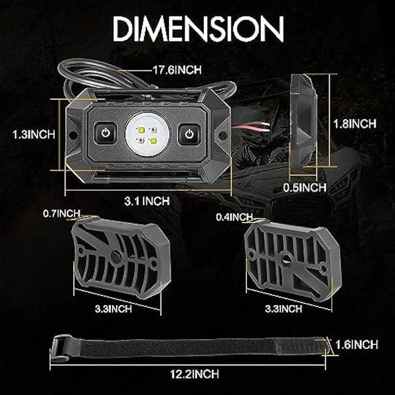 Alt view image 4 of 7 - UTV Dome Light, Rfroad lighting 12v Universal Roll Bar Mount Led Light UTV Interior Dome Light Utility Roll Cage Dome Light Map Light For UTV ATV Polaris RZR Can-Am Truck Golf Cart SXS Cab - White/Red