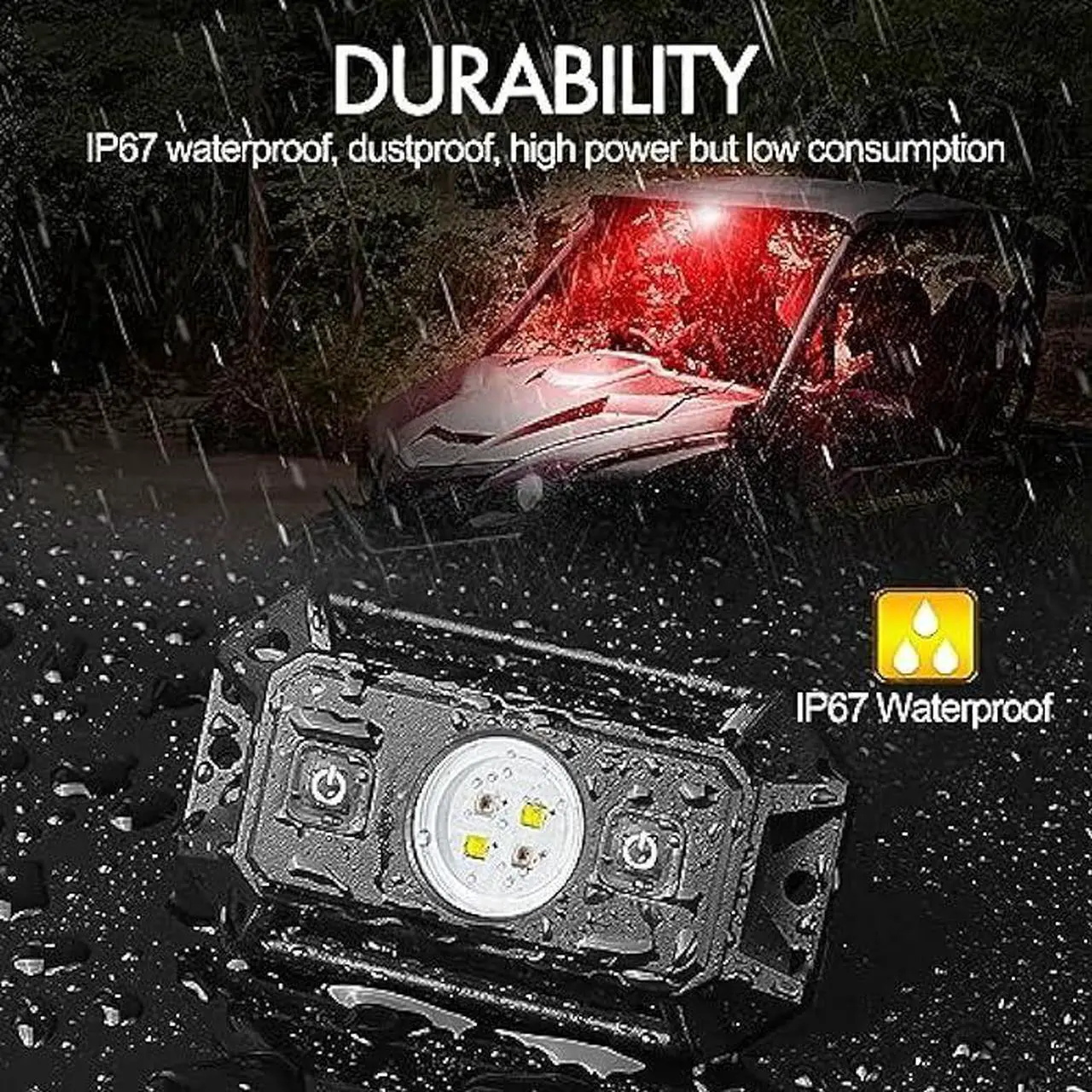 Alt view image 7 of 7 - UTV Dome Light, Rfroad lighting 12v Universal Roll Bar Mount Led Light UTV Interior Dome Light Utility Roll Cage Dome Light Map Light For UTV ATV Polaris RZR Can-Am Truck Golf Cart SXS Cab - White/Red