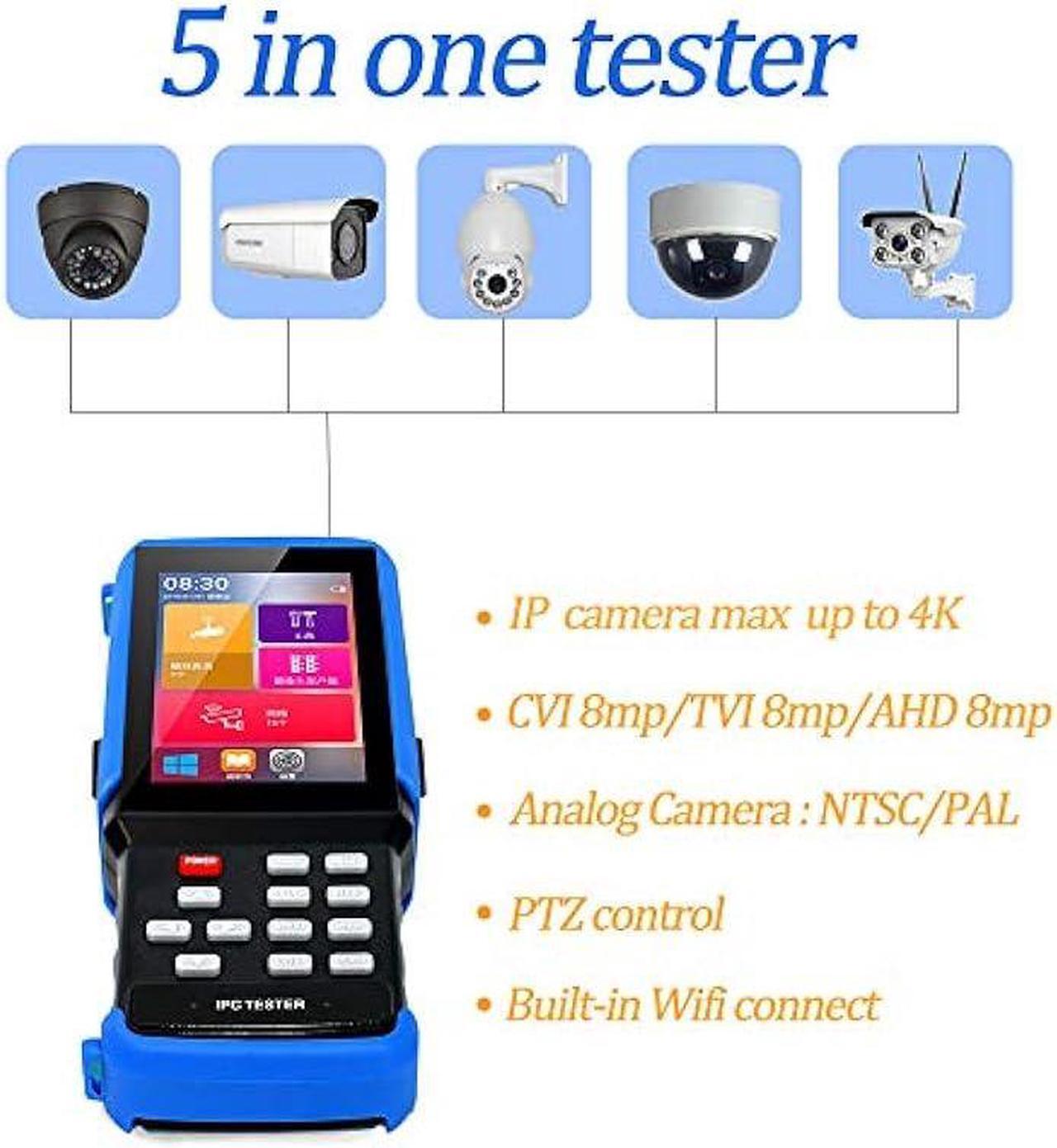 Alt view image 2 of 7 - 4 Inch Portable CCTV Tester Up to 4K 8MP H265 Camera-Support IP,CVBS Analog Camera,AHD,TVI,CVI-Built in WiFi, PoE Power Output,PTZ Control