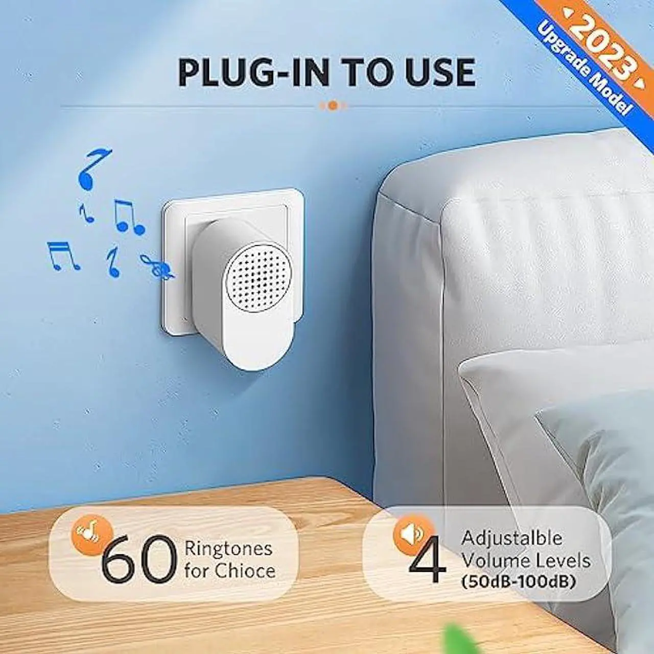 Alt view image 5 of 6 - Driveway Alarms Wireless Outside Weatherproof - Motion Sensor Alarms System Motion Detector Plug-in Receiver Loud Chimes Security Alert Monitor System 500FT Long Range Outdoor Alarms Detection