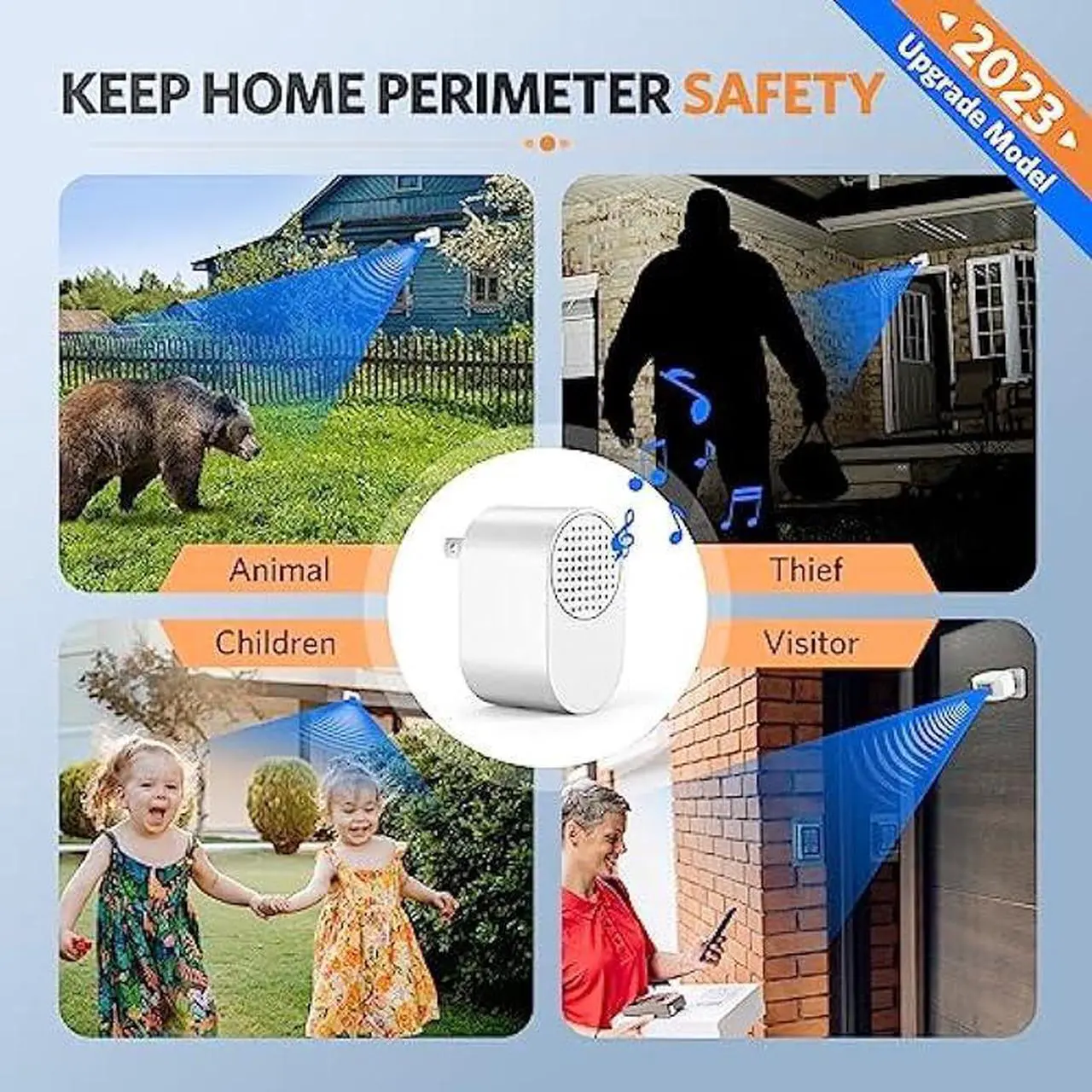 Alt view image 6 of 6 - Driveway Alarms Wireless Outside Weatherproof - Motion Sensor Alarms System Motion Detector Plug-in Receiver Loud Chimes Security Alert Monitor System 500FT Long Range Outdoor Alarms Detection