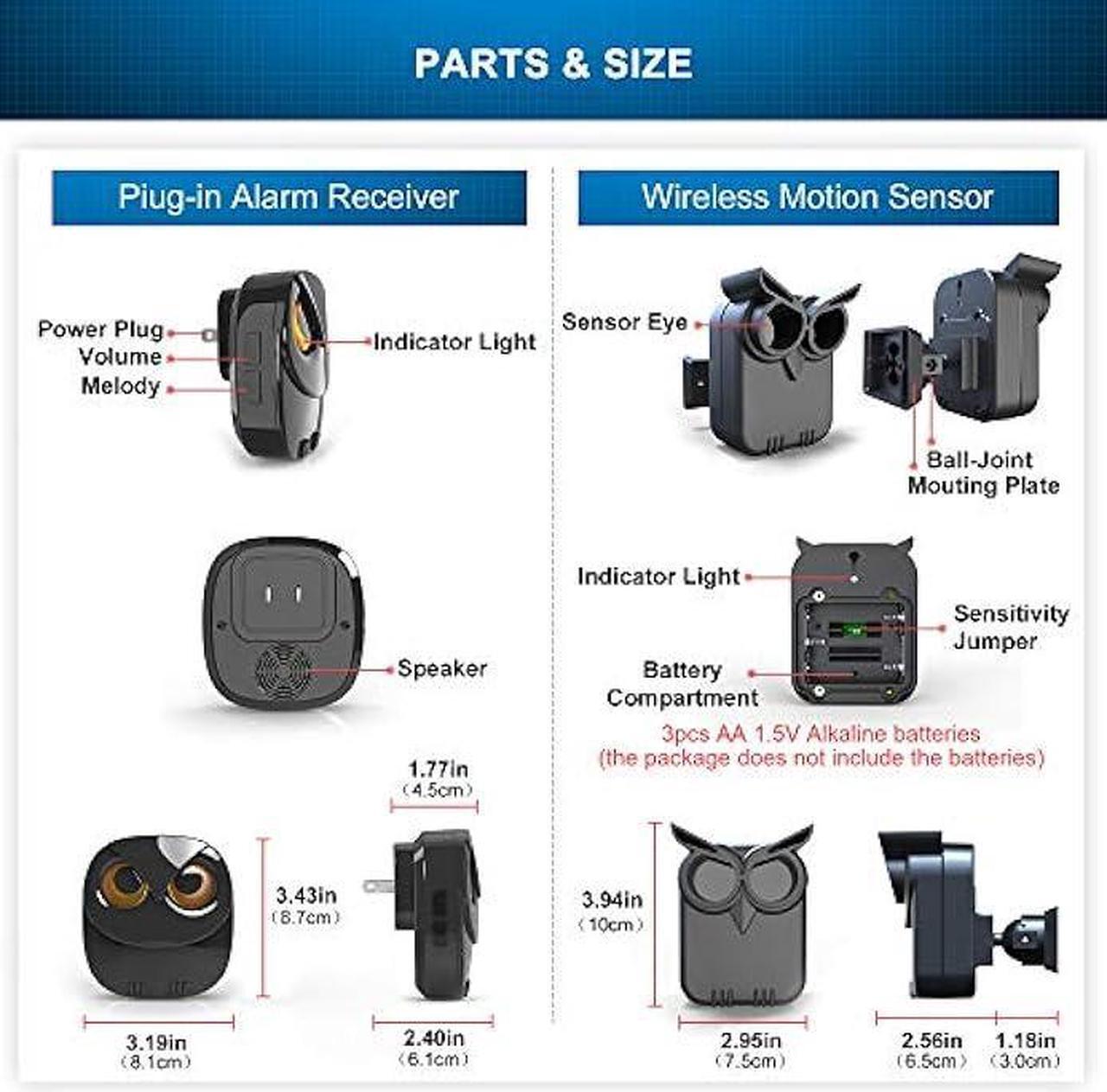 Alt view image 6 of 6 - Driveway Alarm- 1/2 Mile Long Range Wireless Driveway Alarm Weather Resistant Motion Sensor&Detector-DIY Security Alert System-Monitor&Protect Outdoor/Indoor Property - 1 Receiver and 1 Sensor