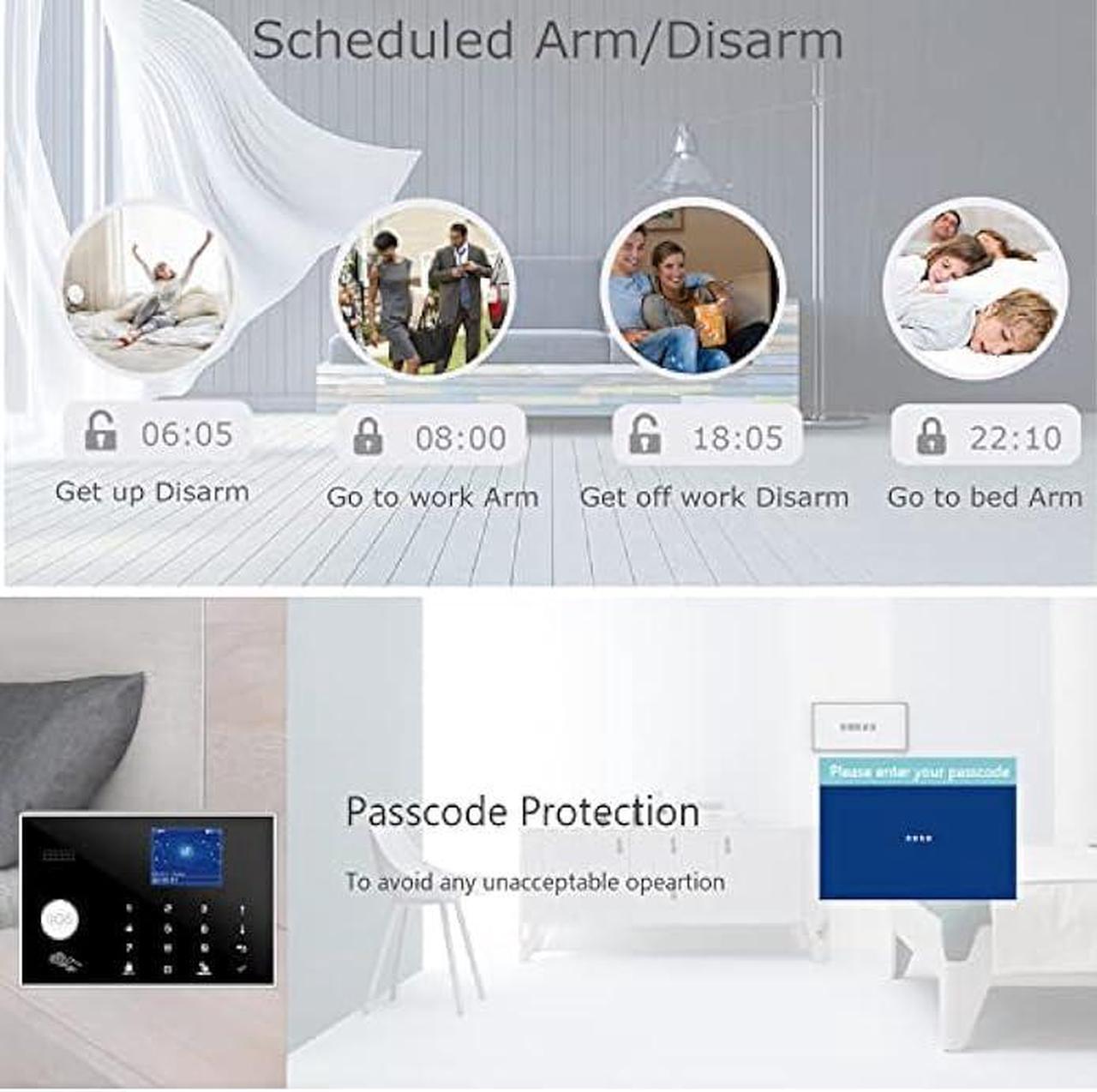 Alt view image 5 of 6 - WiFi and GSM 17-Piece kit, Wireless Home Security Alarm System, Door/Window Sensor Entry Sensors (x10) with Smart Life and Tuya App Alert, 24/7 Monitoring Works with Google Assistant and Alexa
