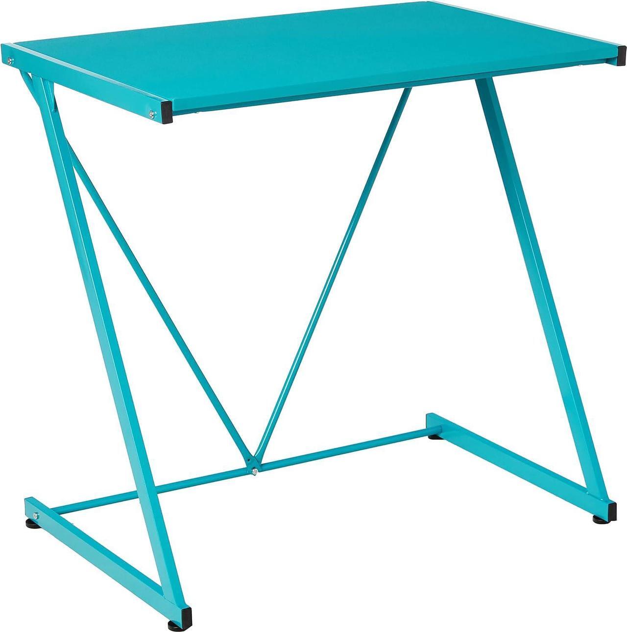 Main image of Urban Shop Z-Shaped Student Desk, Aqua