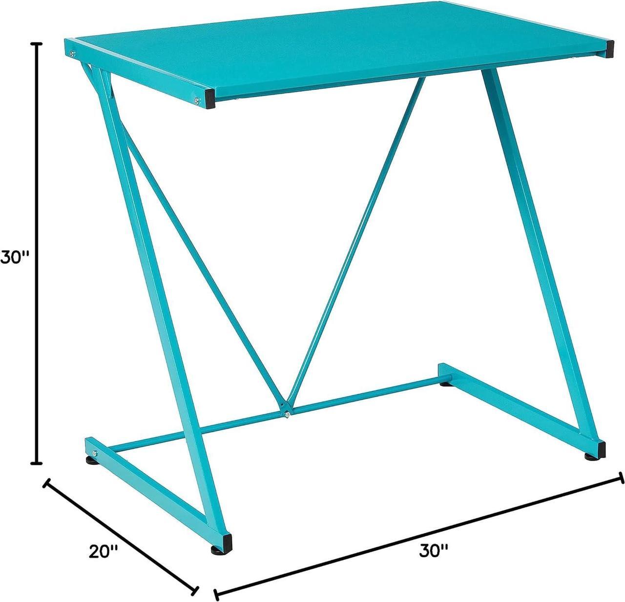 Alt view image 3 of 7 - Urban Shop Z-Shaped Student Desk, Aqua