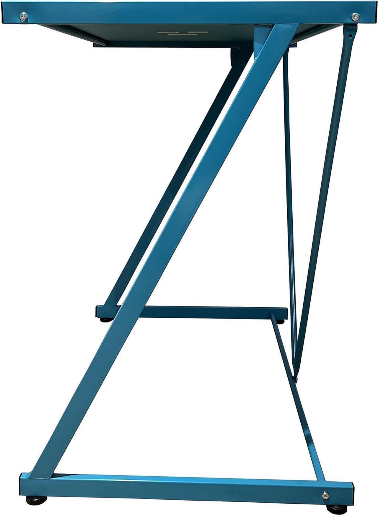 Alt view image 5 of 7 - Urban Shop Z-Shaped Student Desk, Aqua