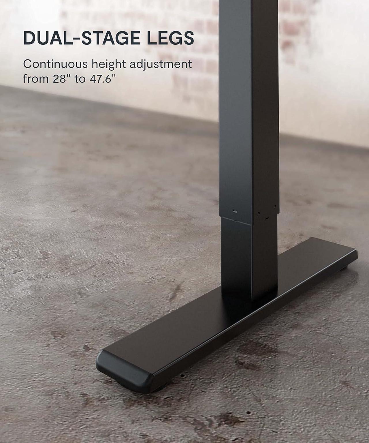 Alt view image 7 of 7 - FLEXISPOT EN1 Electric Stand Up Desk 55 x 28 Inches Whole-Piece Desktop Ergonomic Memory Controller Height Adjustable Standing Desk (Black Frame + 55" Rustic Brown Desktop, 2 Packages)