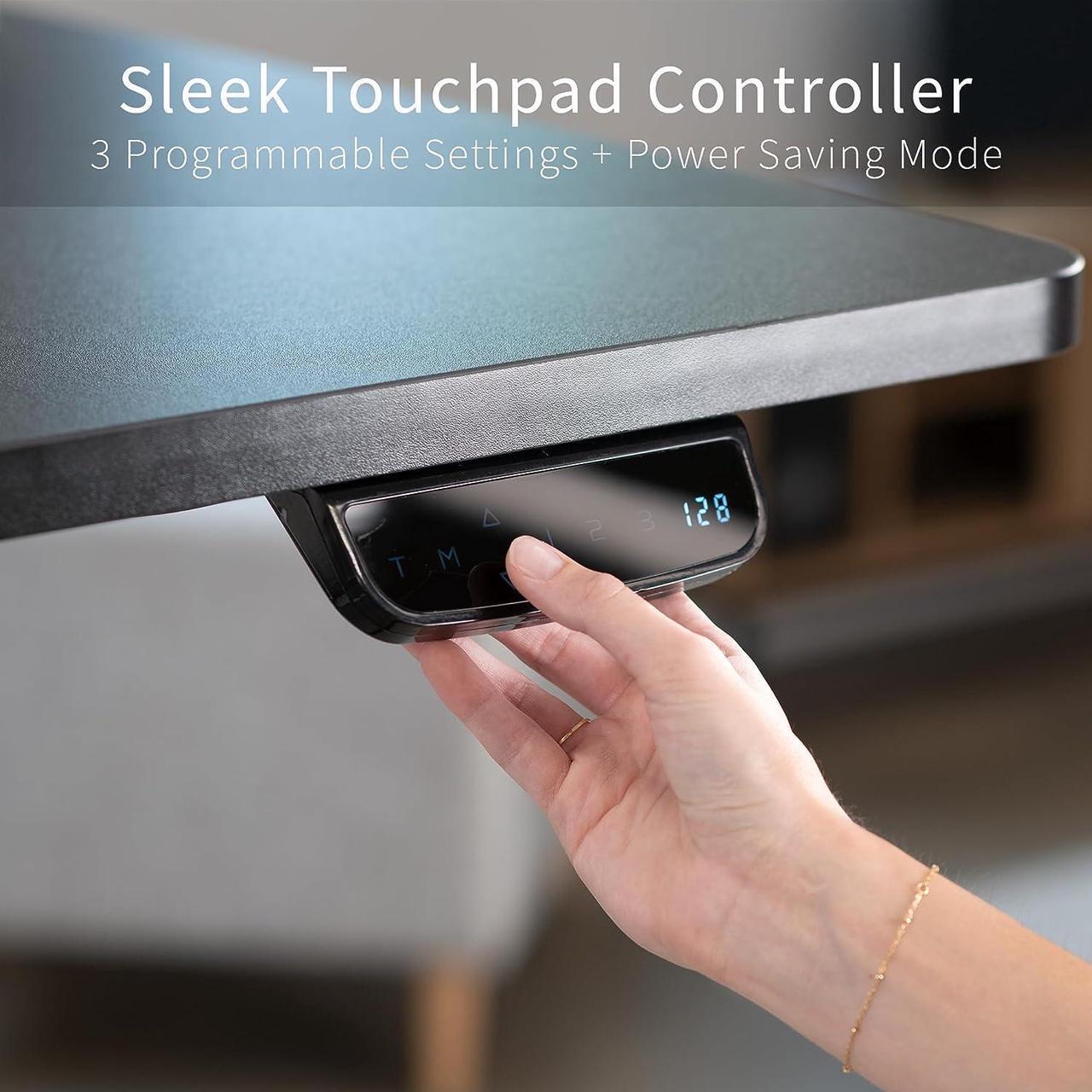 Alt view image 5 of 7 - Electric Height Adjustable 71 x 36 inch Memory Stand Up Desk, Black Table Top, Black Dual Motor Frame, Touch Screen Preset Controller, 2B Series, DESK-KIT-2B7B-36