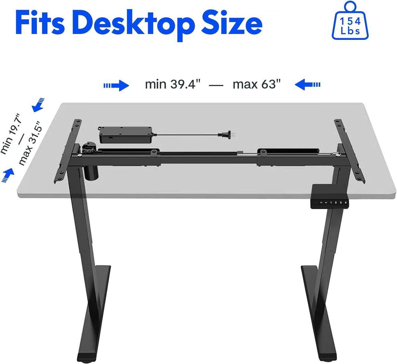 Alt view image 2 of 6 - FLEXISPOT EN1B DIY Adjustable Desk Frame Electric Sit Stand Desk Base Home Office Standing Desk(Black Frame Only)