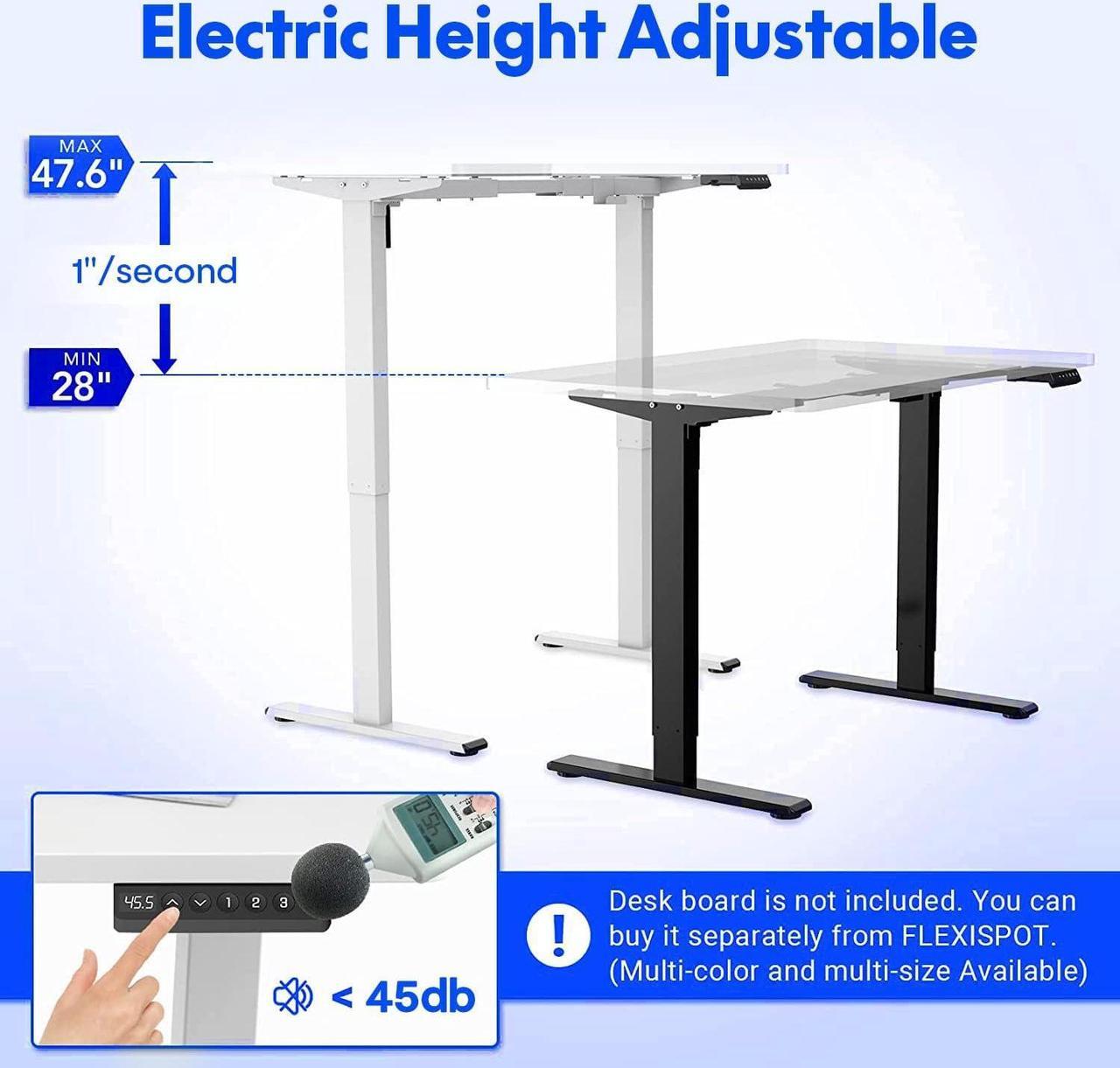 Alt view image 4 of 6 - FLEXISPOT EN1B DIY Adjustable Desk Frame Electric Sit Stand Desk Base Home Office Standing Desk(Black Frame Only)