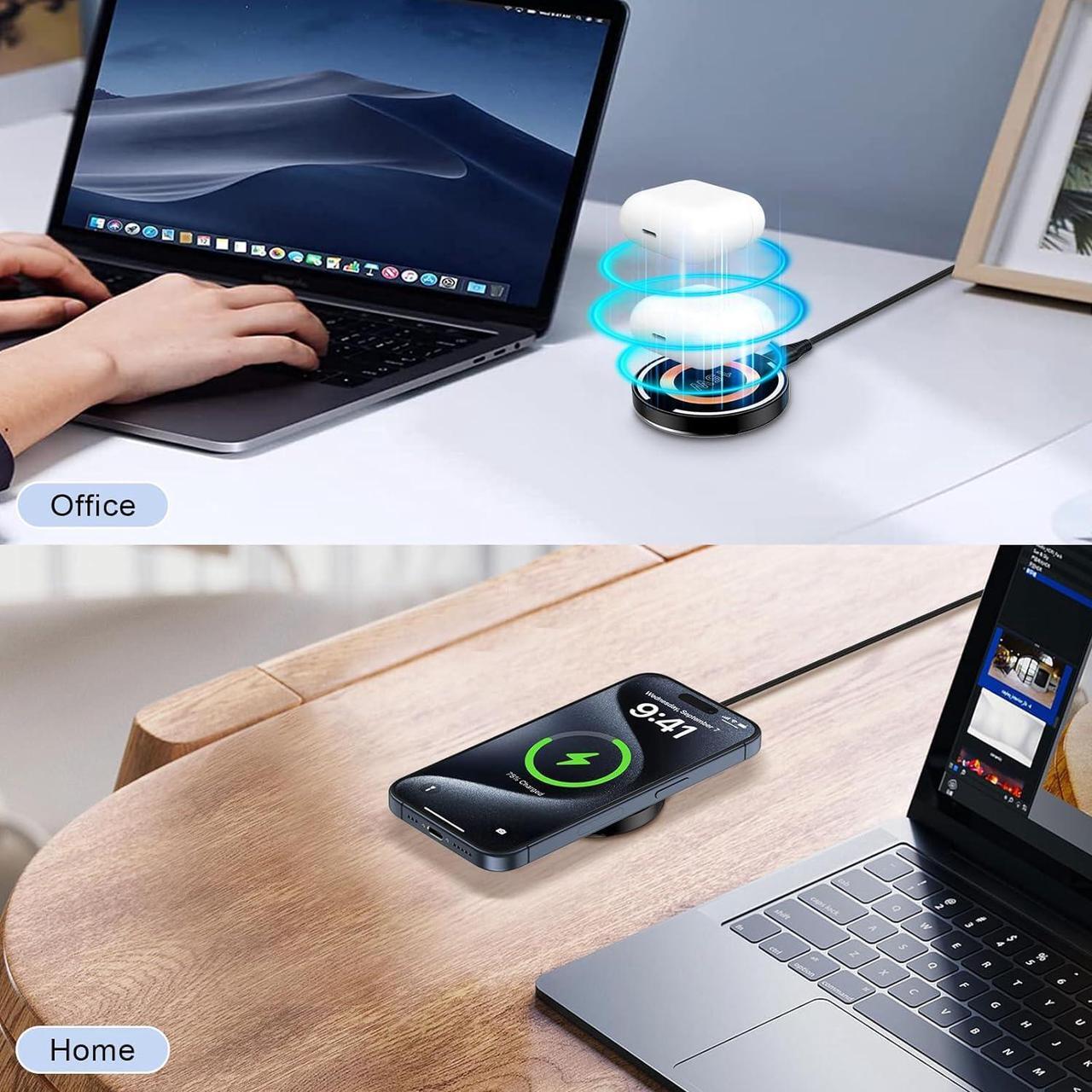 Alt view image 6 of 7 - Magsafe Charger  S24 Ultra Wireless Charger Pad Fast Charging Stand for Galaxy S24+/S23/S22/S21 15W Wireless Charger Mat with PD 20W USB C Charging Block for Google Pixel 8/7/6 iPhone 15 Series