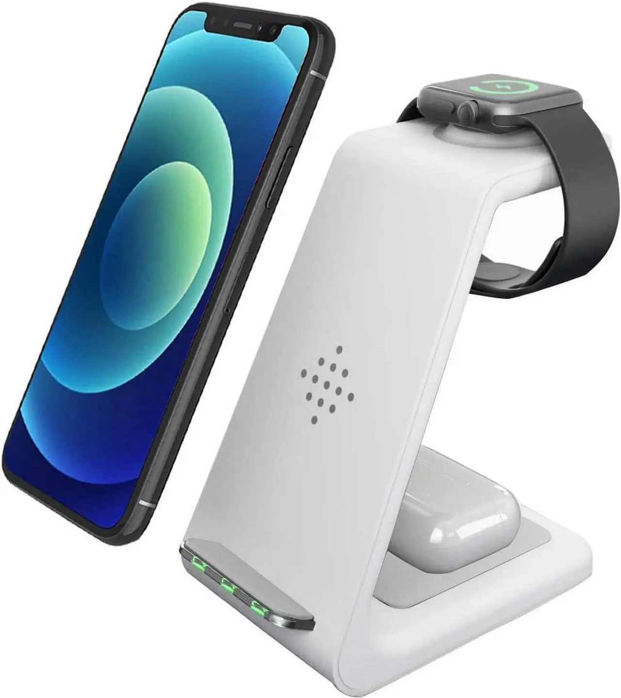 Main image of Wireless Charger iPhone,3 in 1 Fast Wireless Charging Station Stand Dock for Apple Watch Ultra/8/7/6/SE/5/4/3/2,Airpods Pro,iPhone 15/15 Pro Max/14/13/12/11/X/Pixel 7/6 Phone,Women Men Father Gift
