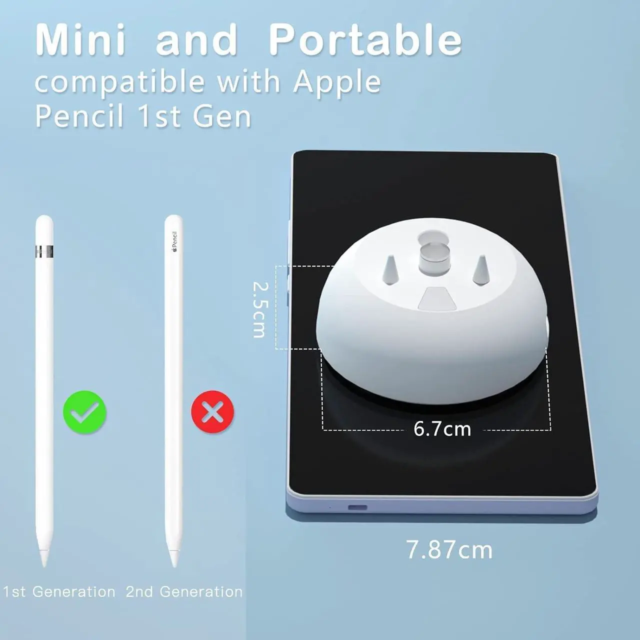 Alt view image 5 of 6 - Charging Stand Compatible with Apple Pencil 1st Generation - 3 in 1 iPad Pencil Charger Dock Holder with LED Light & Pencil Tips and Cap Holder - iPad Pen Charging Adapter with USB Port