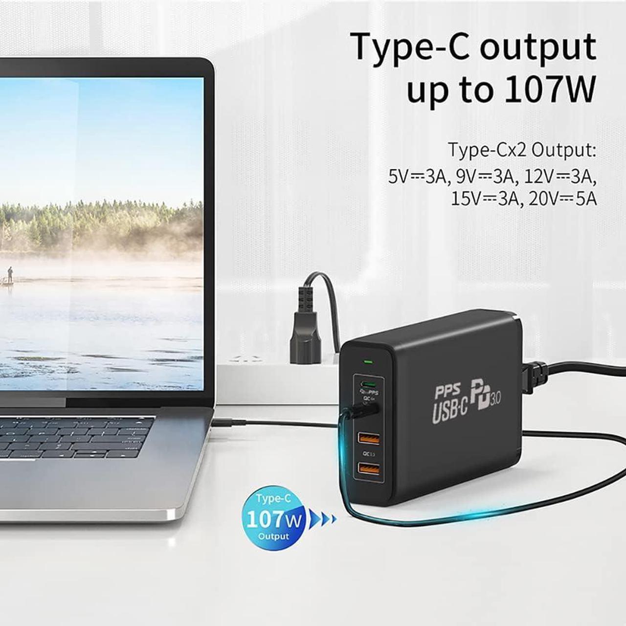 Alt view image 4 of 7 - 245W USB C Charger Station CHIPOFY GaN Tech 4-Port Desktop Charging Station Multiport Laptop PD Fast Charger for MacBook Pro Air iPhone 14 13 Pro Max  Galaxy and More