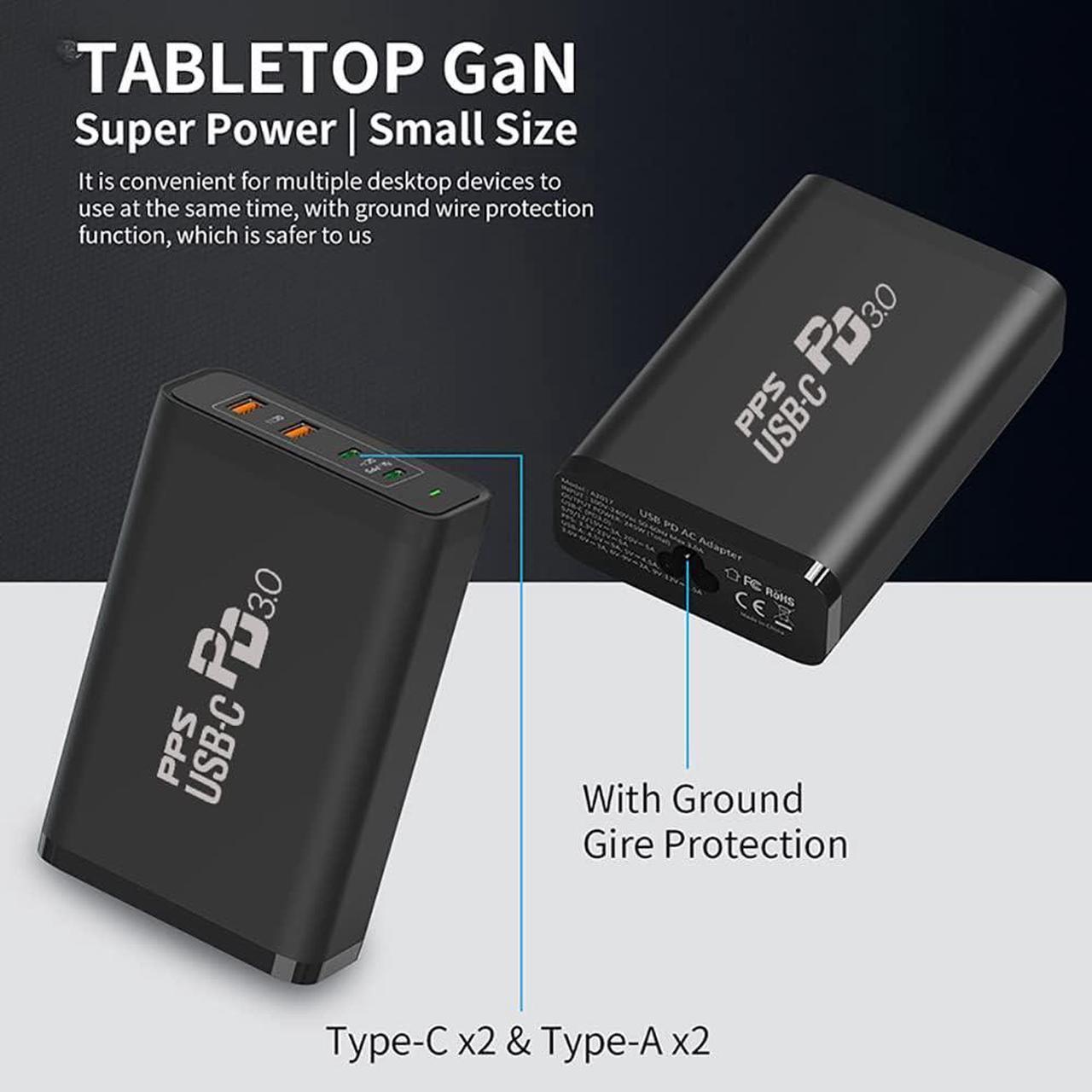 Alt view image 6 of 7 - 245W USB C Charger Station CHIPOFY GaN Tech 4-Port Desktop Charging Station Multiport Laptop PD Fast Charger for MacBook Pro Air iPhone 14 13 Pro Max  Galaxy and More