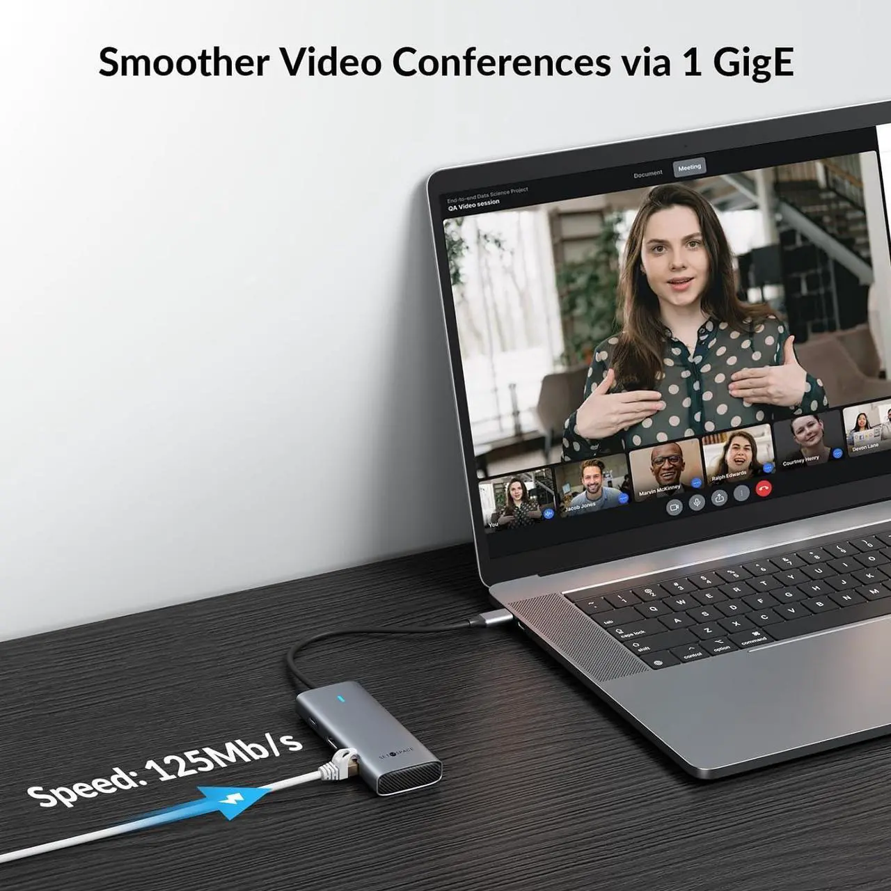 Alt view image 3 of 7 - USB C HUB Multiport Adapter, SETMSPACE USB Type C HUB with Ethernet, 4K@60Hz HDMI, USB 3.0 Port, TF SD Card Reader and 100W PD, USB C Dongle for Laptop Tablet and Phone