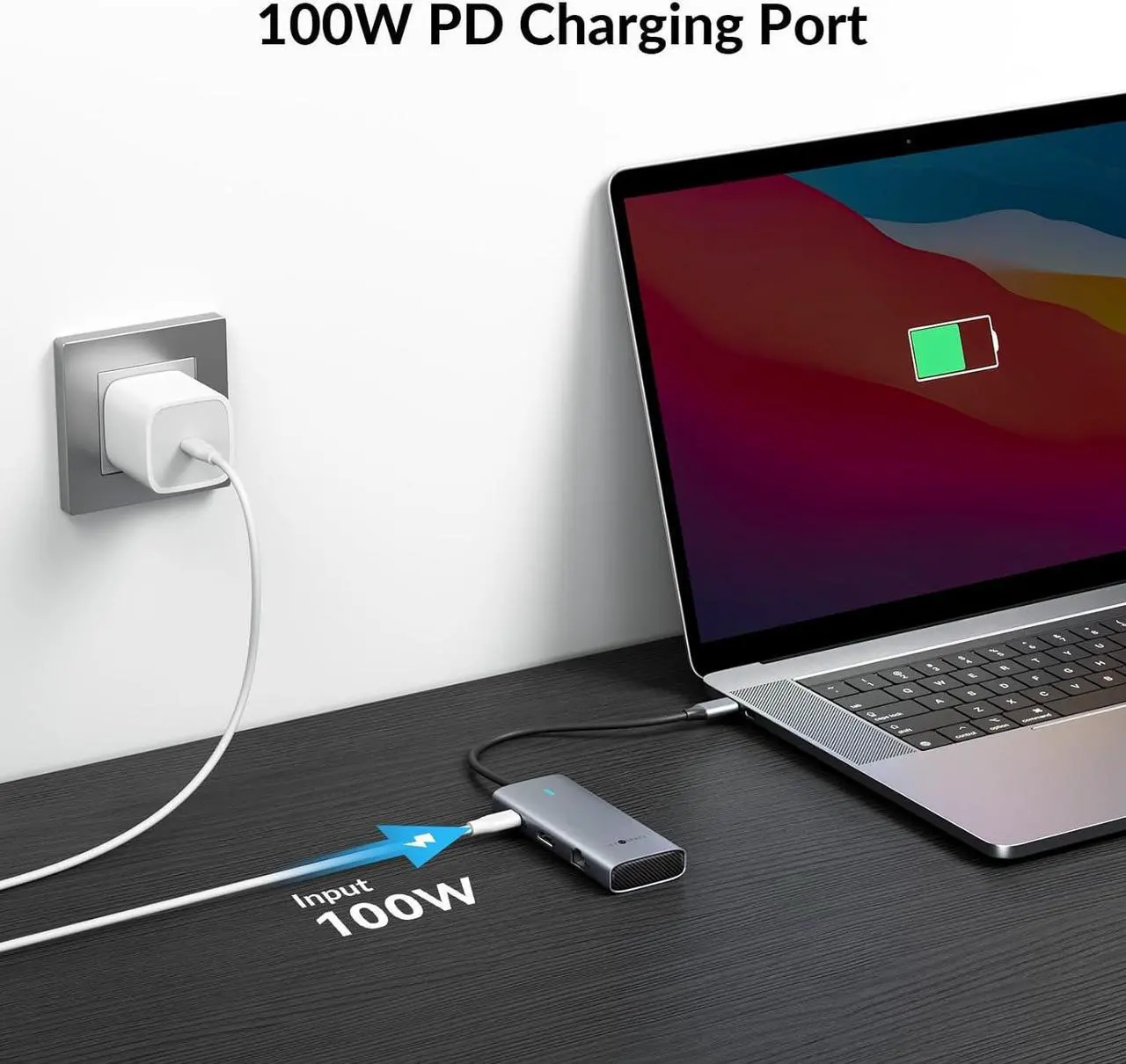 Alt view image 5 of 7 - USB C HUB Multiport Adapter, SETMSPACE USB Type C HUB with Ethernet, 4K@60Hz HDMI, USB 3.0 Port, TF SD Card Reader and 100W PD, USB C Dongle for Laptop Tablet and Phone