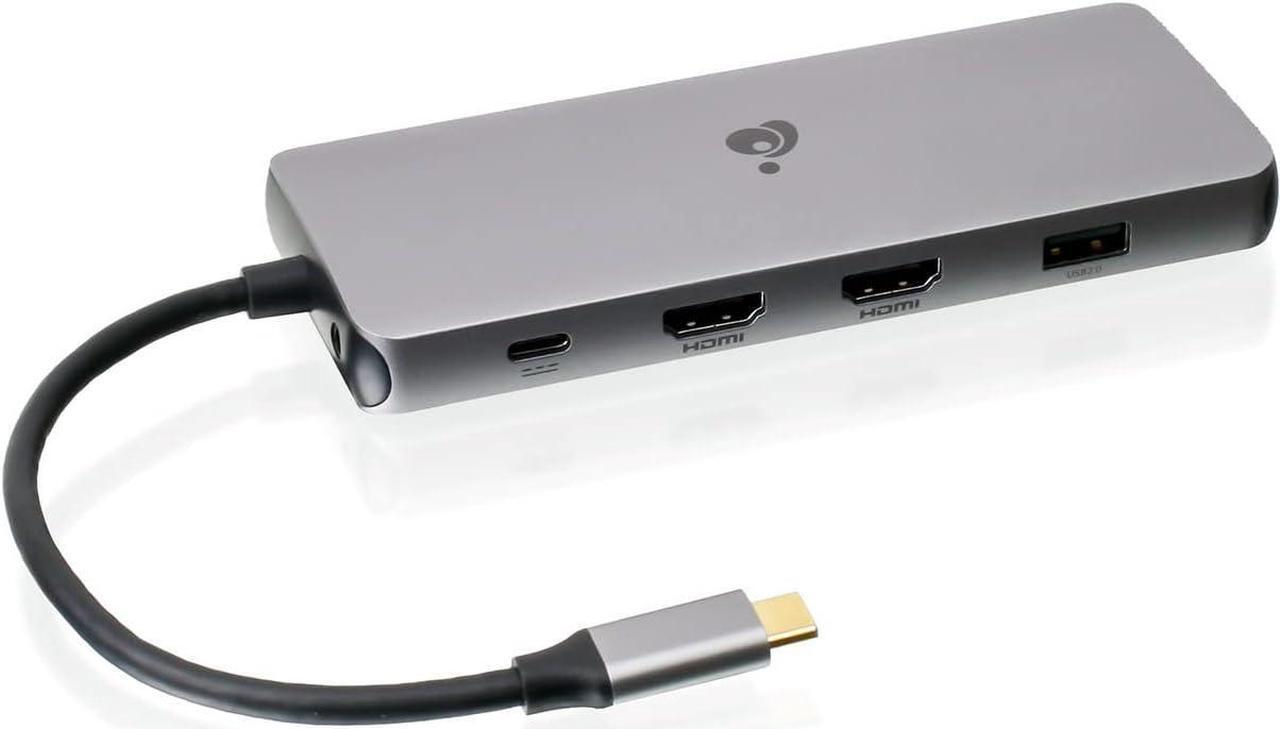 Alt view image 2 of 7 - IOGEAR USB-C Triple Display Dock Station - 4K 60Hz - 2 HDMI - 1 DisplayPort - 2 USB 2-2 USB 3 - Ethernet - 3.5mm Audio - USB-C 100W PD - MacBook Pro/Air Thunderbolt 3 - Type C Laptop - GUD3C4K3P