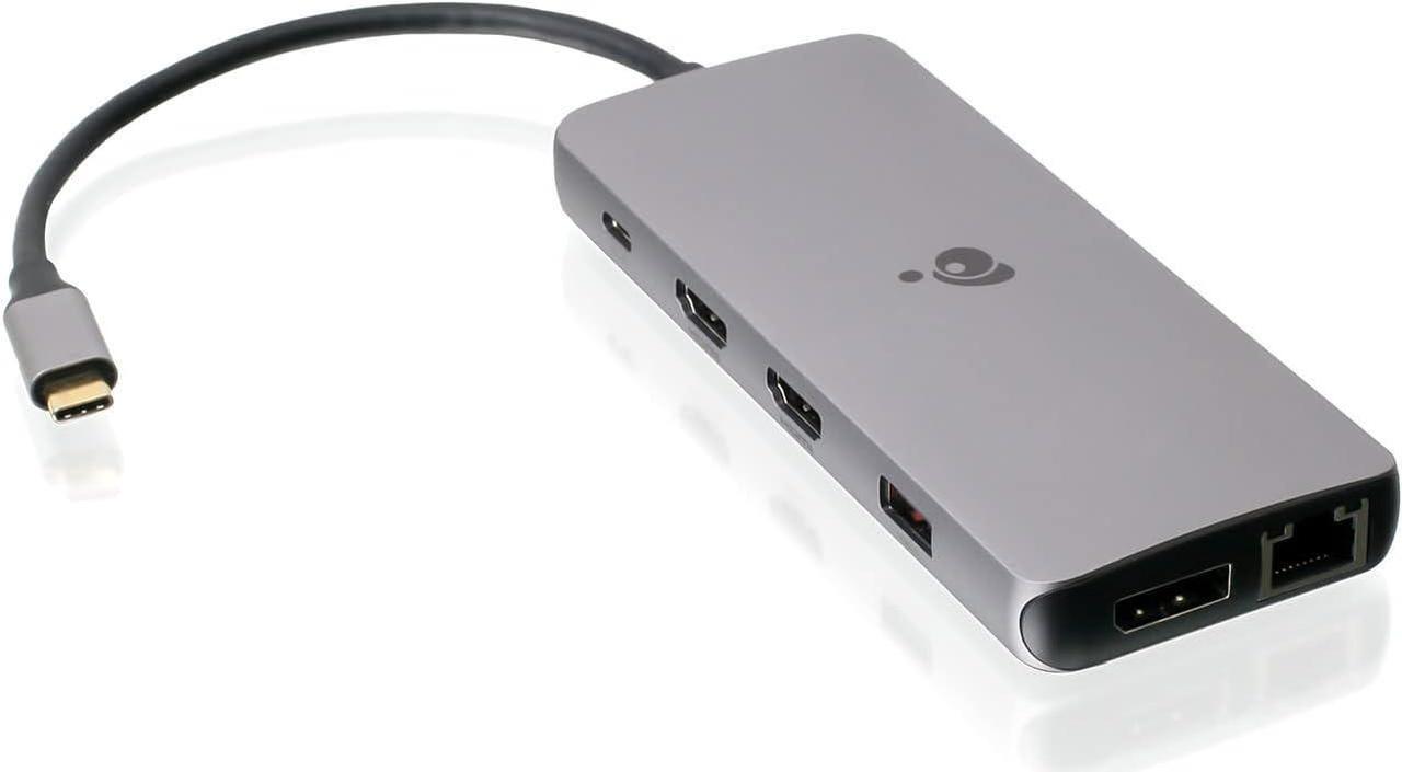 Alt view image 3 of 7 - IOGEAR USB-C Triple Display Dock Station - 4K 60Hz - 2 HDMI - 1 DisplayPort - 2 USB 2-2 USB 3 - Ethernet - 3.5mm Audio - USB-C 100W PD - MacBook Pro/Air Thunderbolt 3 - Type C Laptop - GUD3C4K3P