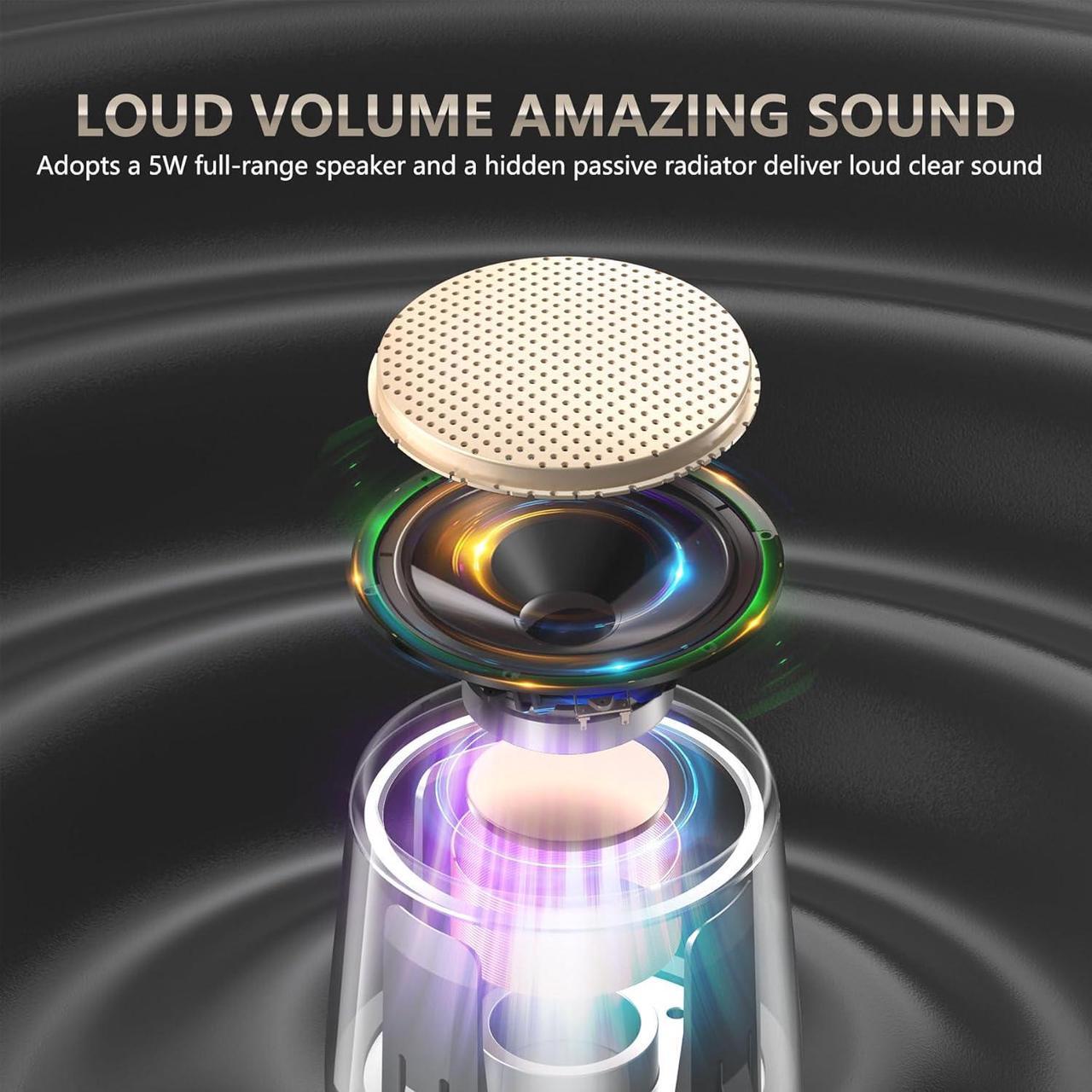 Alt view image 5 of 7 - INSMY Small Bluetooth Speaker, Waterproof Mini Portable Wireless Speaker, Punchy Bass Rich Audio Stereo Pairing, Handheld Pocket Size,Built in Mic for Hiking Biking Gift Laptop Tablet (Gold)