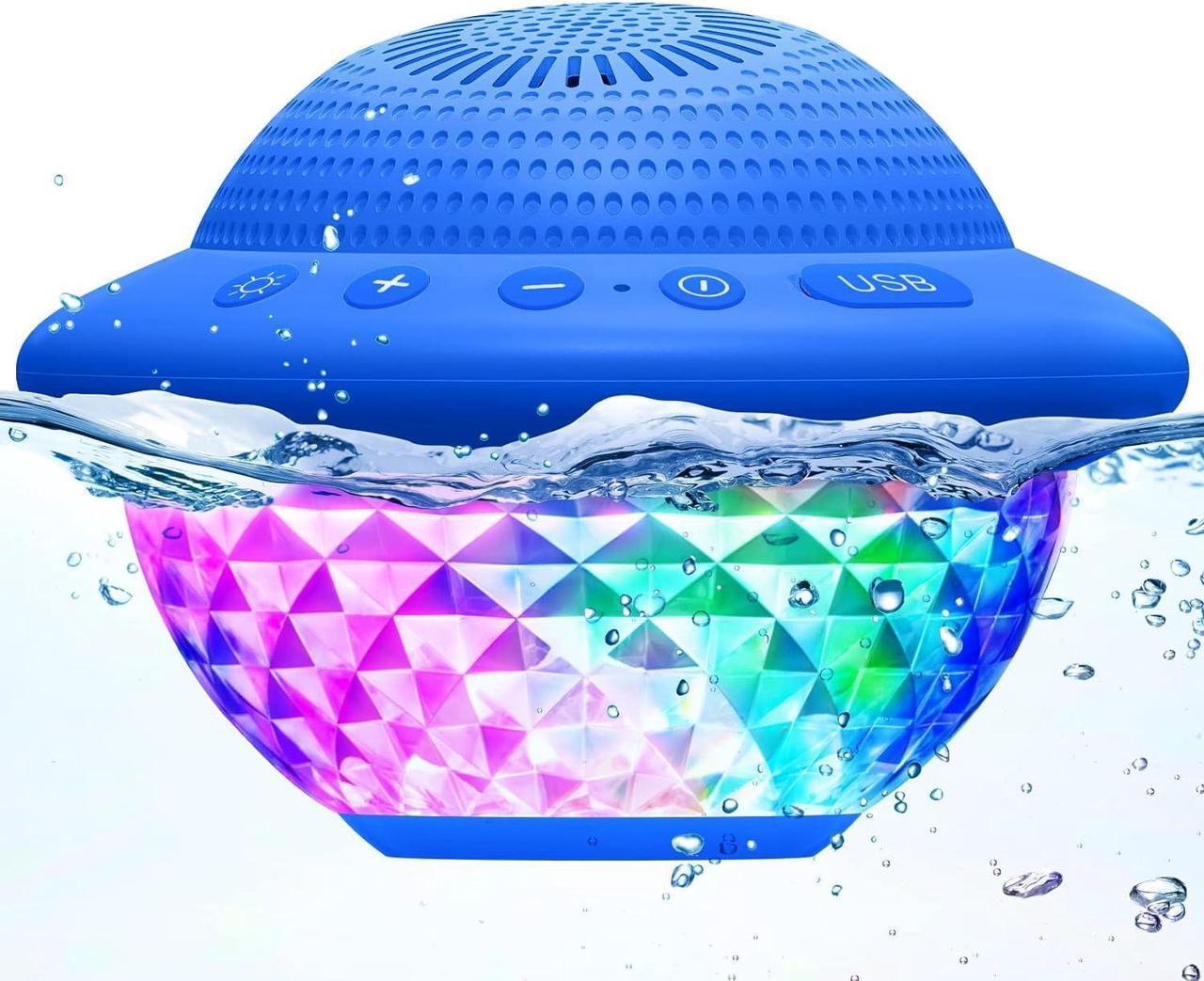 Main image of Floating Pool Speaker with Colorful LED Lights, IPX7 Waterproof Hot Tub Bluetooth Speakers, 10W Stereo Loud Sound, Built-in Mic,Bluetooth 5.3 Portable Wireless Speaker for Shower Bathtub Outdoor Swim
