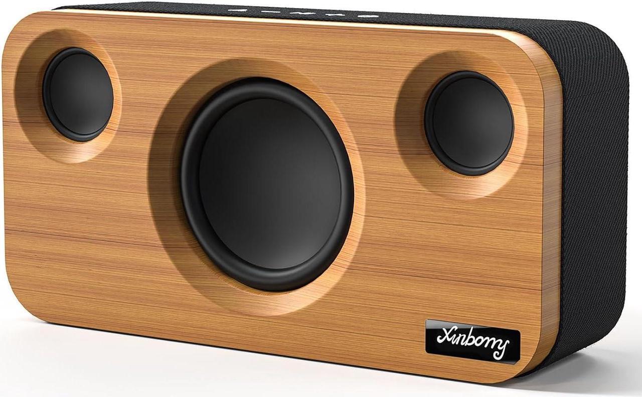 Main image of Bluetooth Speaker with Deep Bass, 40W(Peak) Wireless Portable Speaker with TWS, AUX, TF Card, Stereo Sound Wood Home Audio Sync up to 100 Bluetooth 5.3 Speakers For Home Party, Outdoor Camping