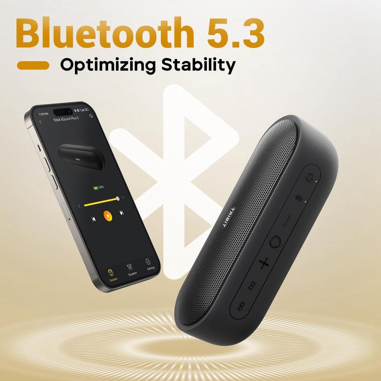 Alt view image 3 of 6 - Portable Bluetooth Speaker XSound Plus 2, Wireless Speaker 30W with XBass, IPX7 Waterproof, 24-Hour Playtime, Stereo Sound, Built-in Mic, Bluetooth 5.3 Speaker for Party, Car, Travel