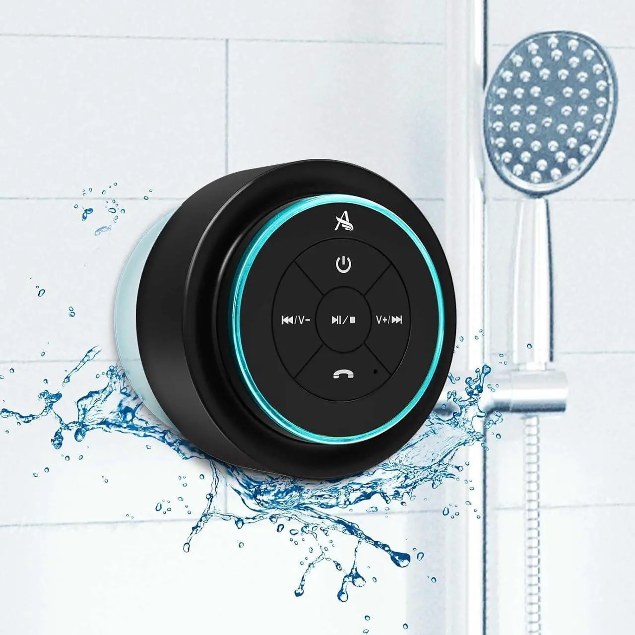 Main image of XLeader, Upgraded, Shower Speaker, Certified IPX7 Waterproof Bluetooth Wireless Speaker, Electronics Gifts for Girls Boys Men Women Kids, 5W Mini Portable Speaker with Suction Cup and Mic for Bathroom