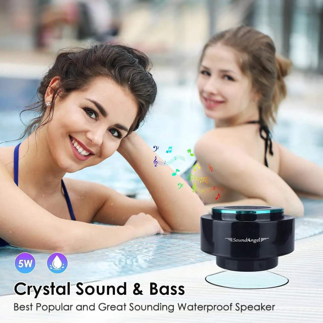 Alt view image 4 of 7 - XLeader, Upgraded, Shower Speaker, Certified IPX7 Waterproof Bluetooth Wireless Speaker, Electronics Gifts for Girls Boys Men Women Kids, 5W Mini Portable Speaker with Suction Cup and Mic for Bathroom